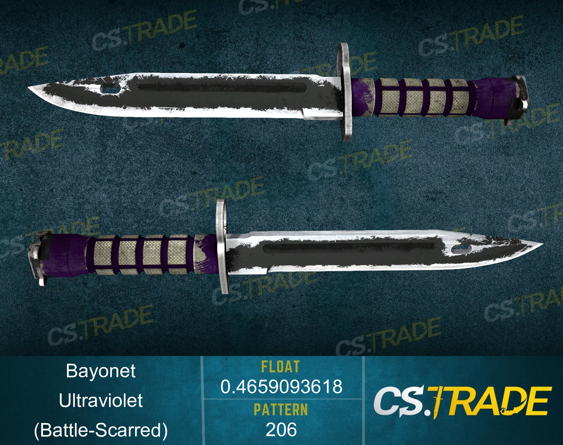 ★ Bayonet | Ultraviolet (Battle-Scarred) Screenshot