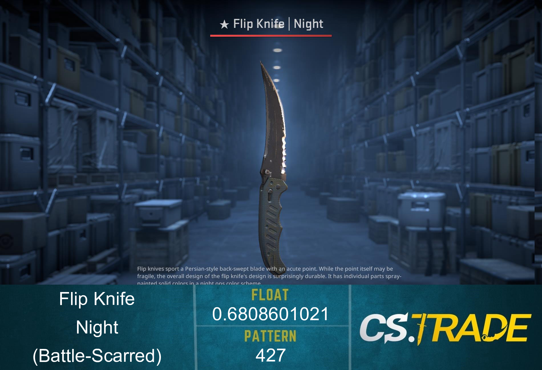 ★ Flip Knife | Night (Battle-Scarred) Screenshot