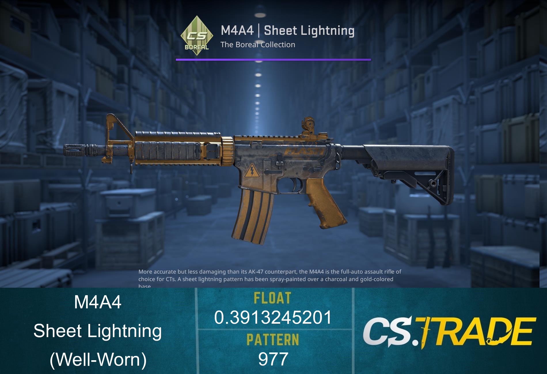 M4A4 | Sheet Lightning (Well-Worn) Screenshot