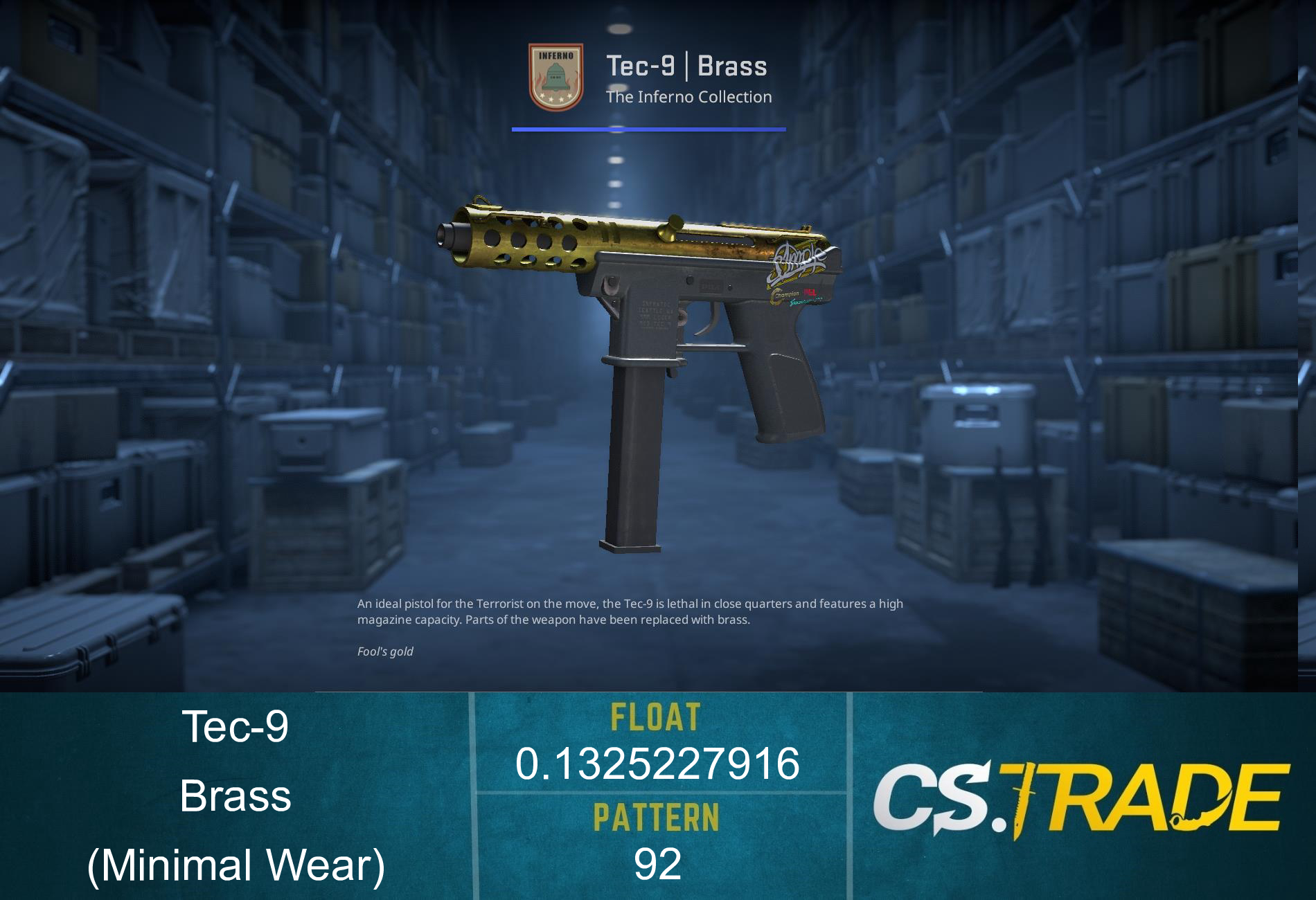 Tec-9 | Brass (Minimal Wear)