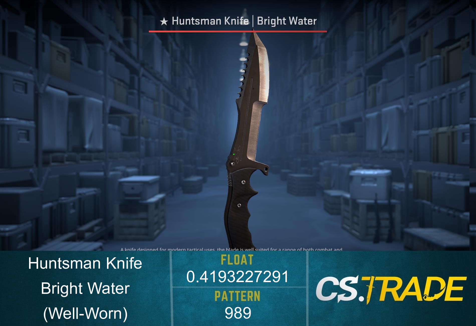 ★ StatTrak™ Huntsman Knife | Bright Water (Well-Worn) Screenshot