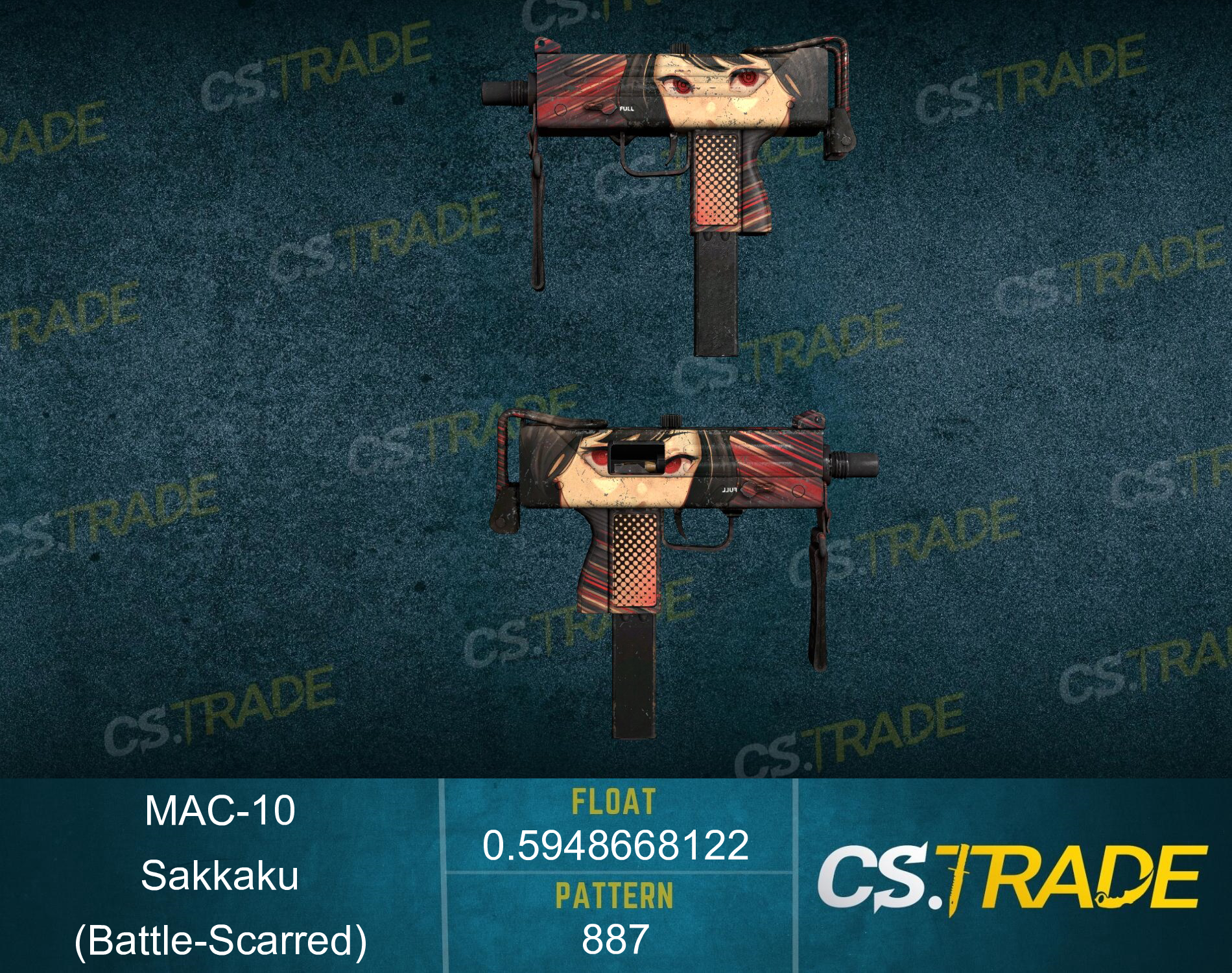 StatTrak™ MAC-10 | Sakkaku (Battle-Scarred) Screenshot