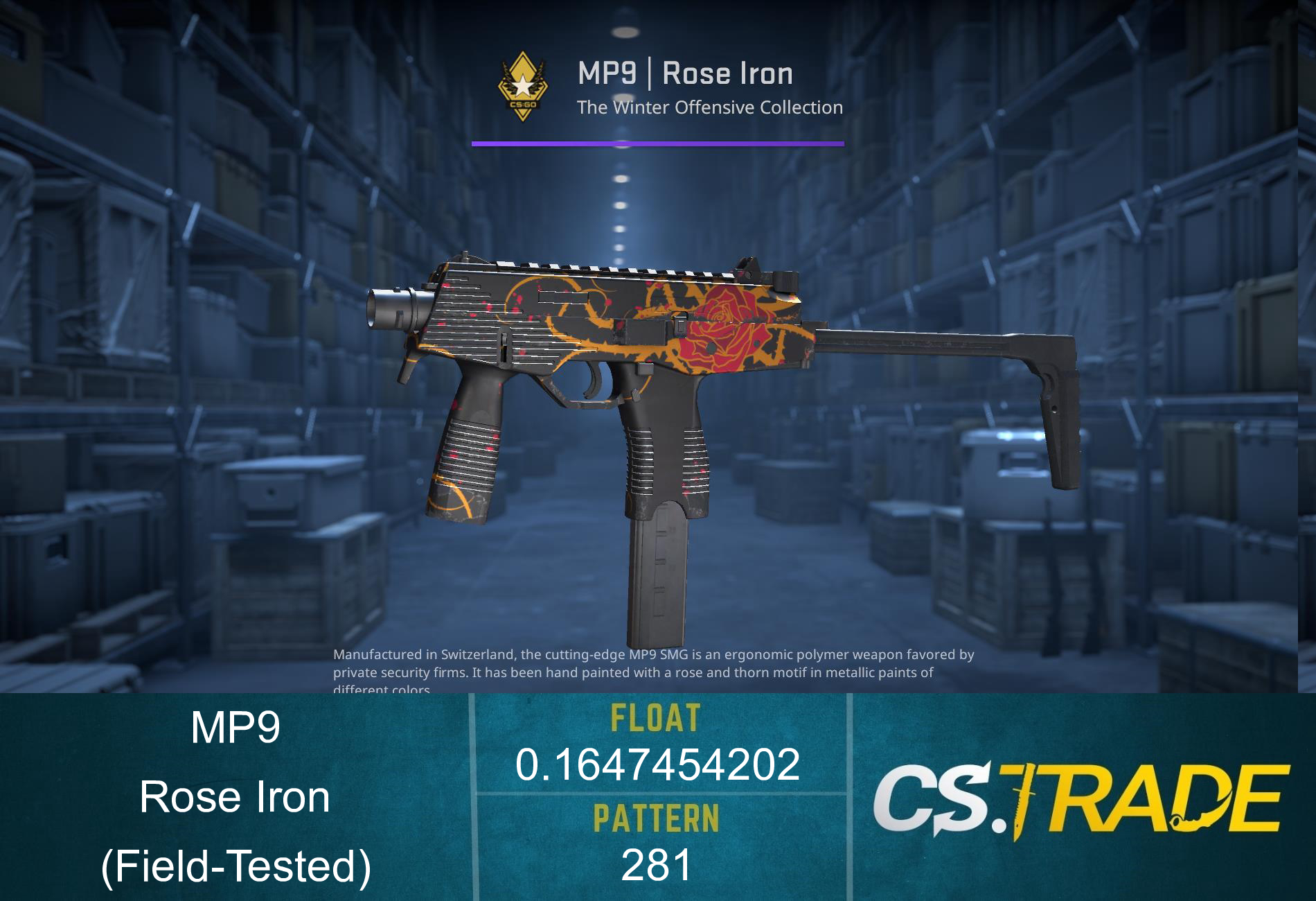 StatTrak™ MP9 | Rose Iron (Field-Tested) Screenshot
