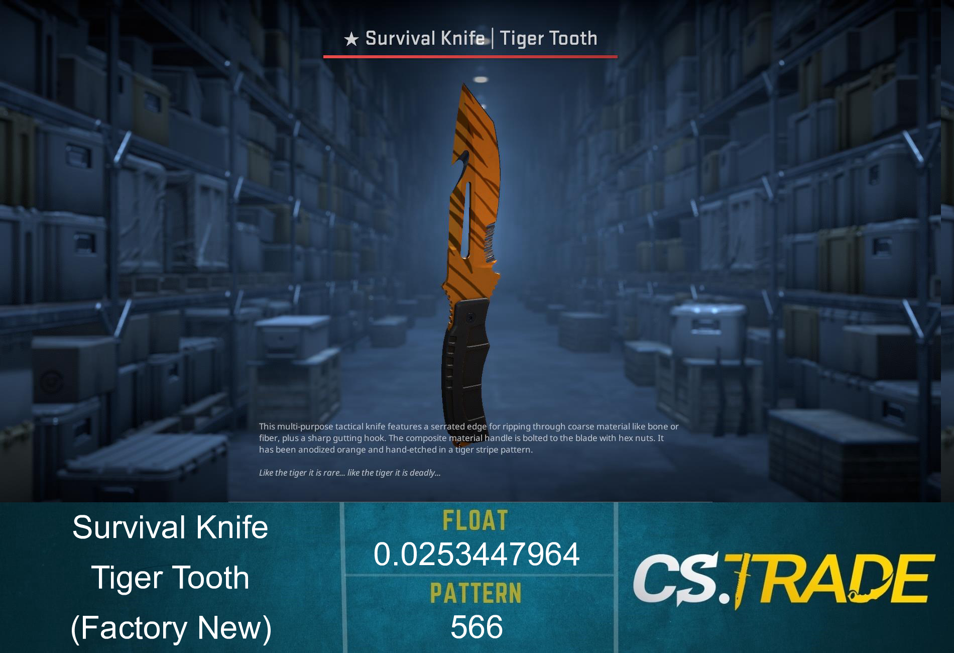 ★ Survival Knife | Tiger Tooth (Factory New) Screenshot