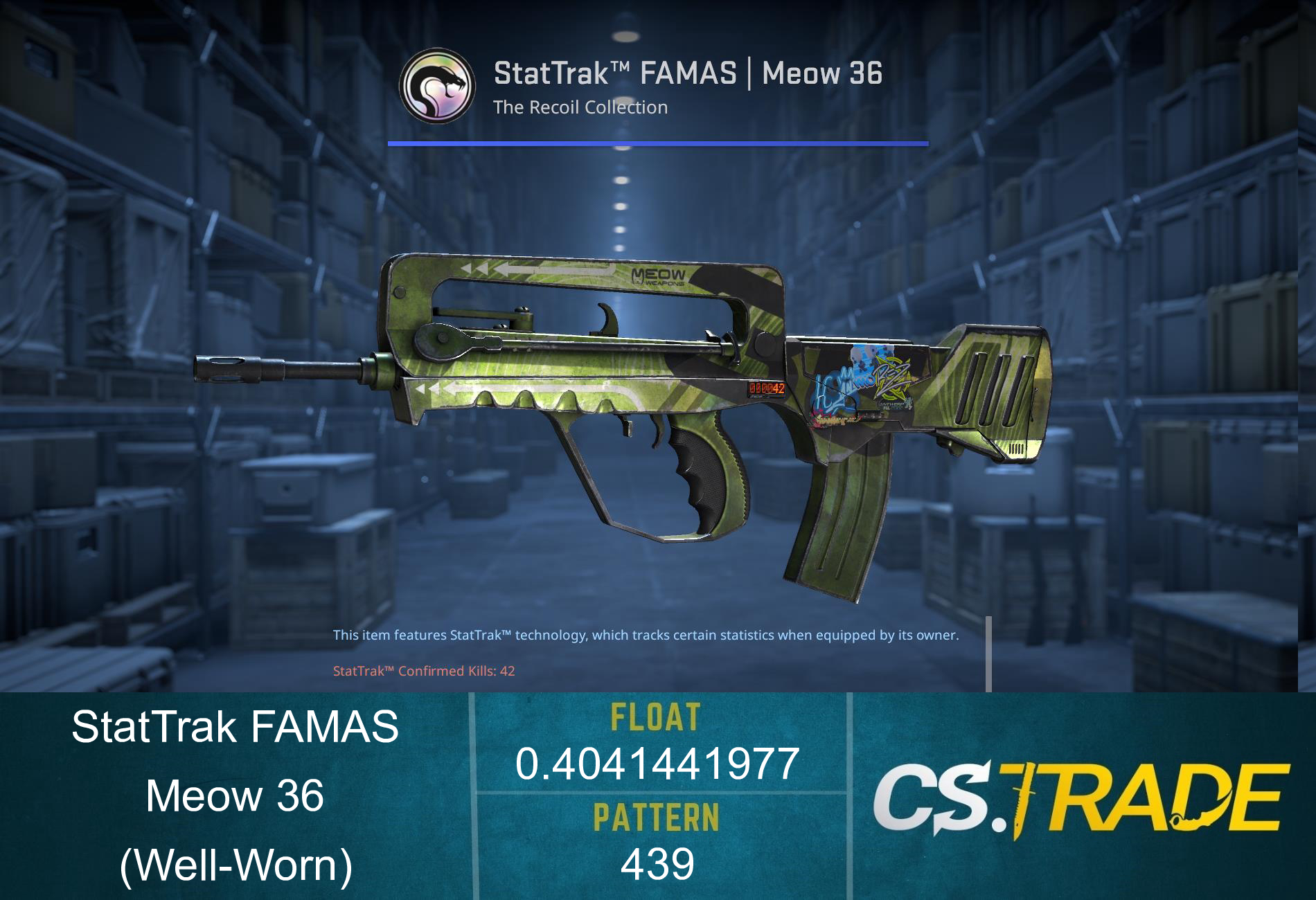 StatTrak™ FAMAS | Meow 36 (Well-Worn) Screenshot