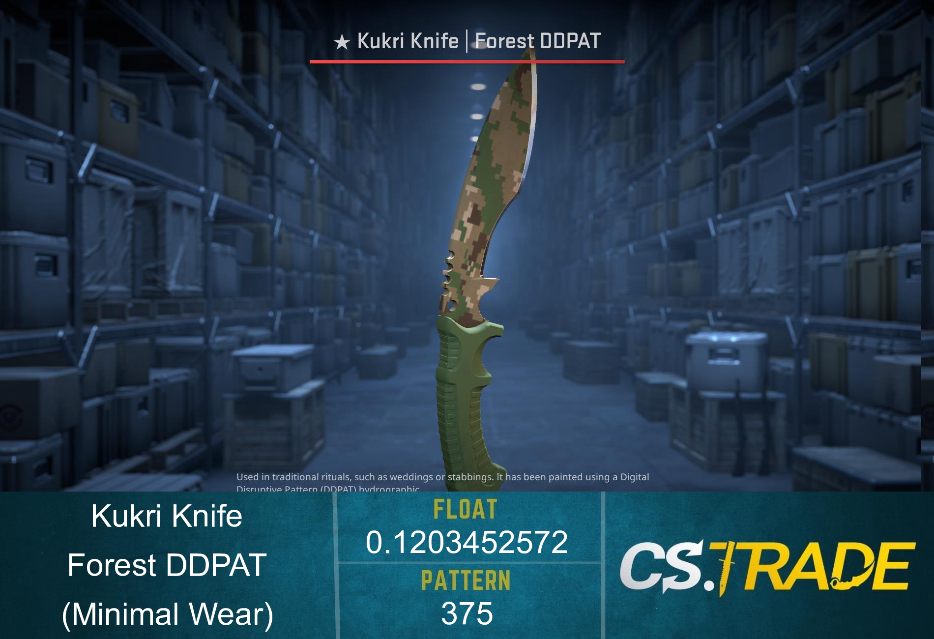 ★ StatTrak™ Kukri Knife | Forest DDPAT (Minimal Wear) Screenshot