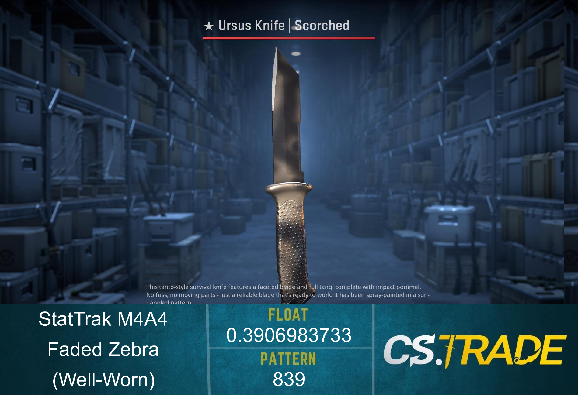 M4A4 | Faded Zebra (Well-Worn) Screenshot