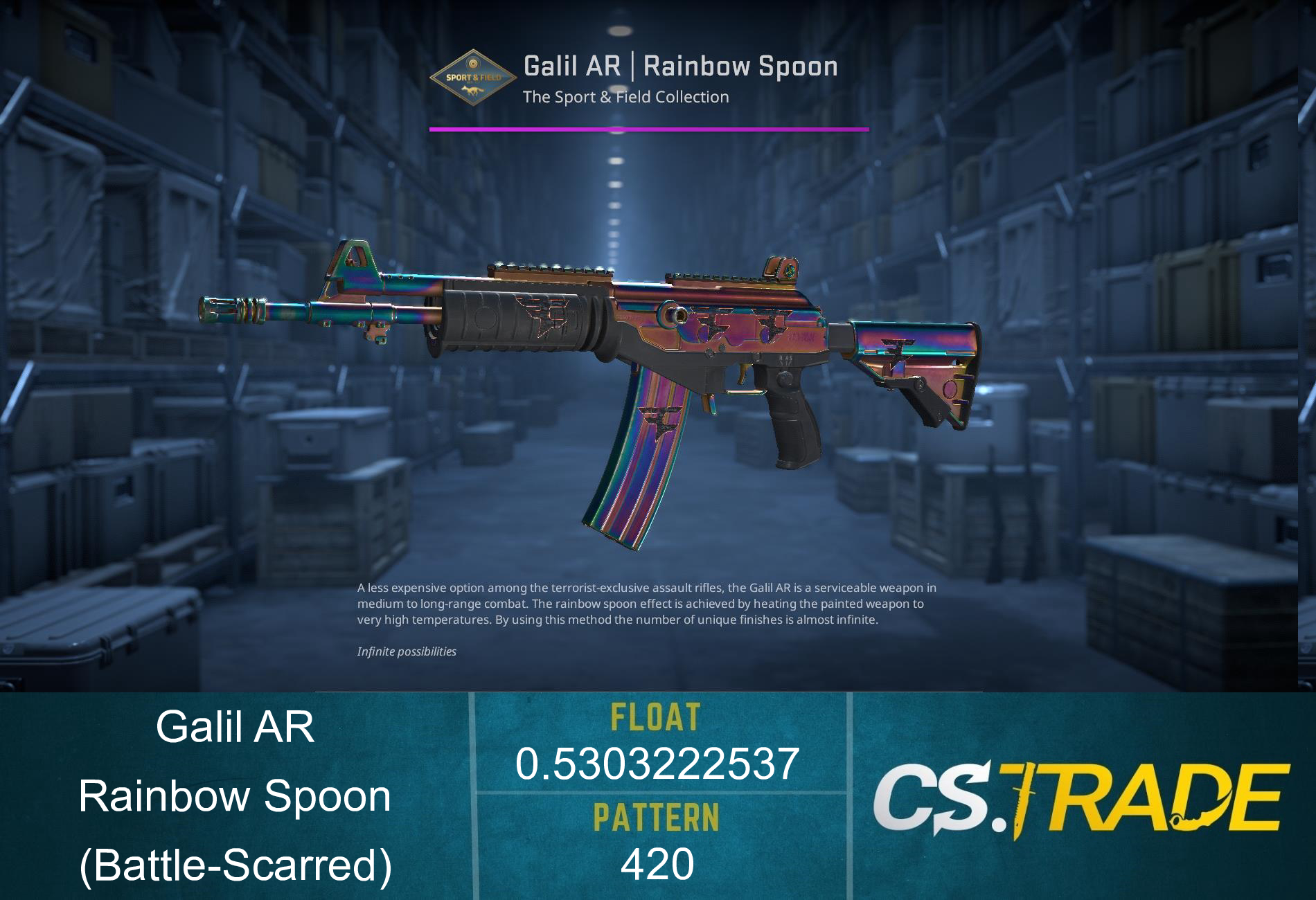 Galil AR | Rainbow Spoon (Battle-Scarred)