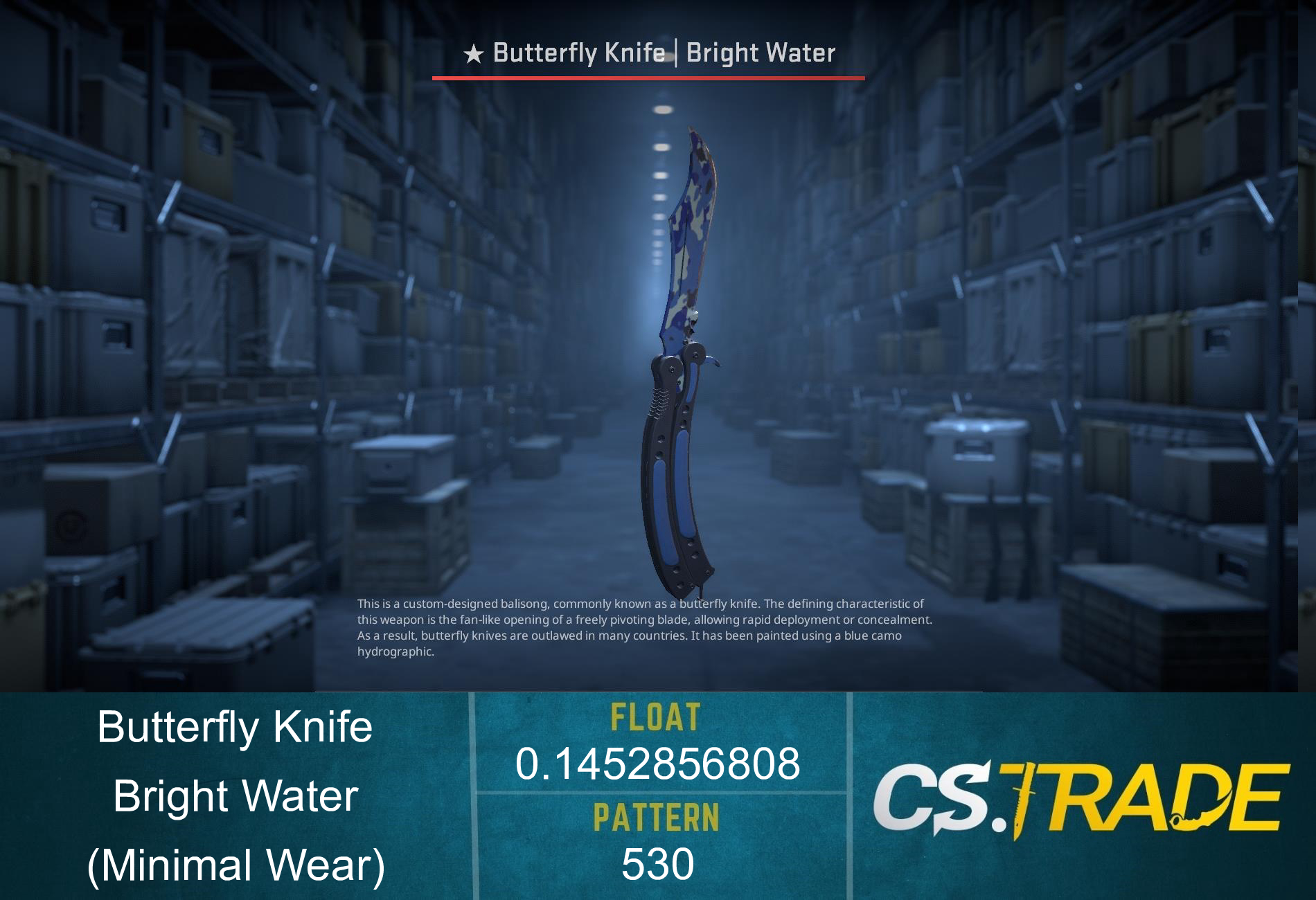 ★ StatTrak™ Butterfly Knife | Bright Water (Minimal Wear) Screenshot