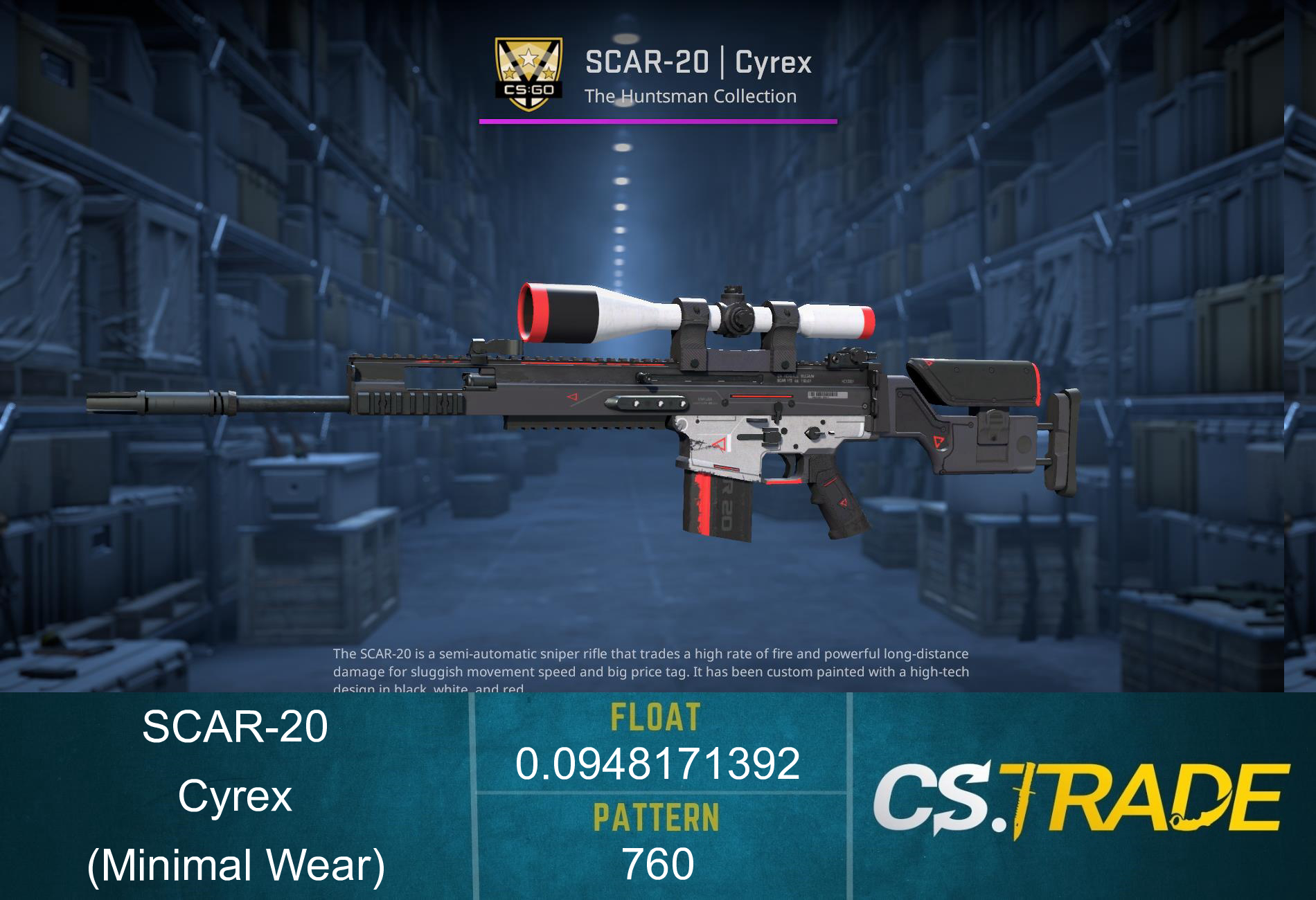 StatTrak™ SCAR-20 | Cyrex (Minimal Wear) Screenshot