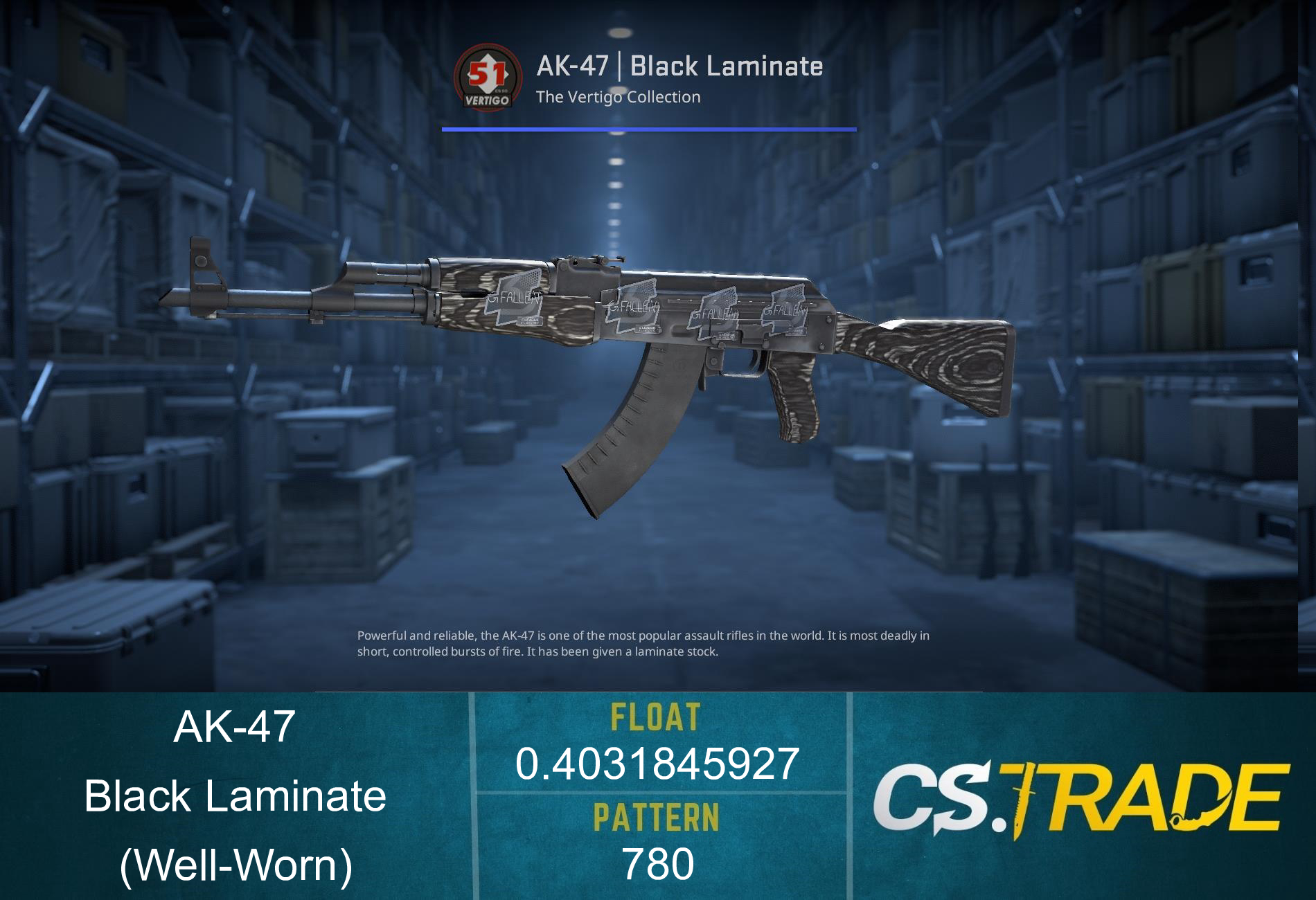 AK-47 | Black Laminate (Well-Worn) Screenshot