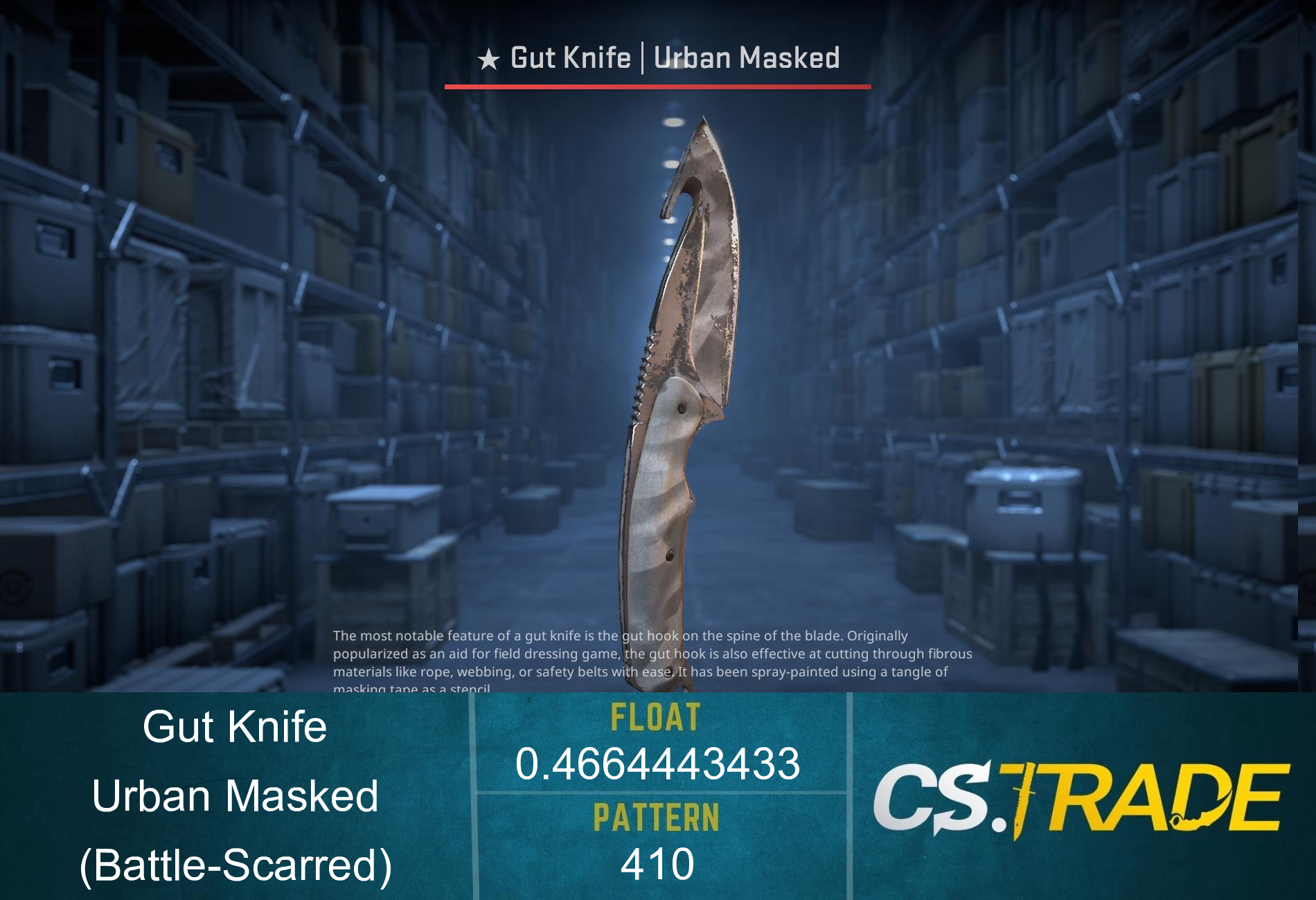★ StatTrak™ Gut Knife | Urban Masked (Battle-Scarred) Screenshot