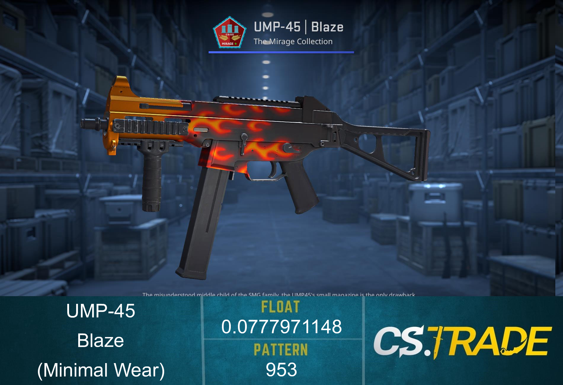 Souvenir UMP-45 | Blaze (Minimal Wear) Screenshot