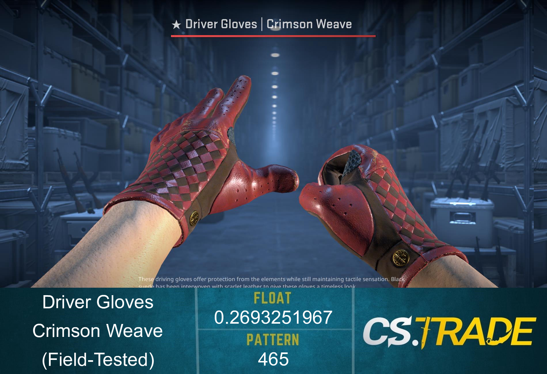 ★ Driver Gloves | Crimson Weave (Field-Tested) Screenshot