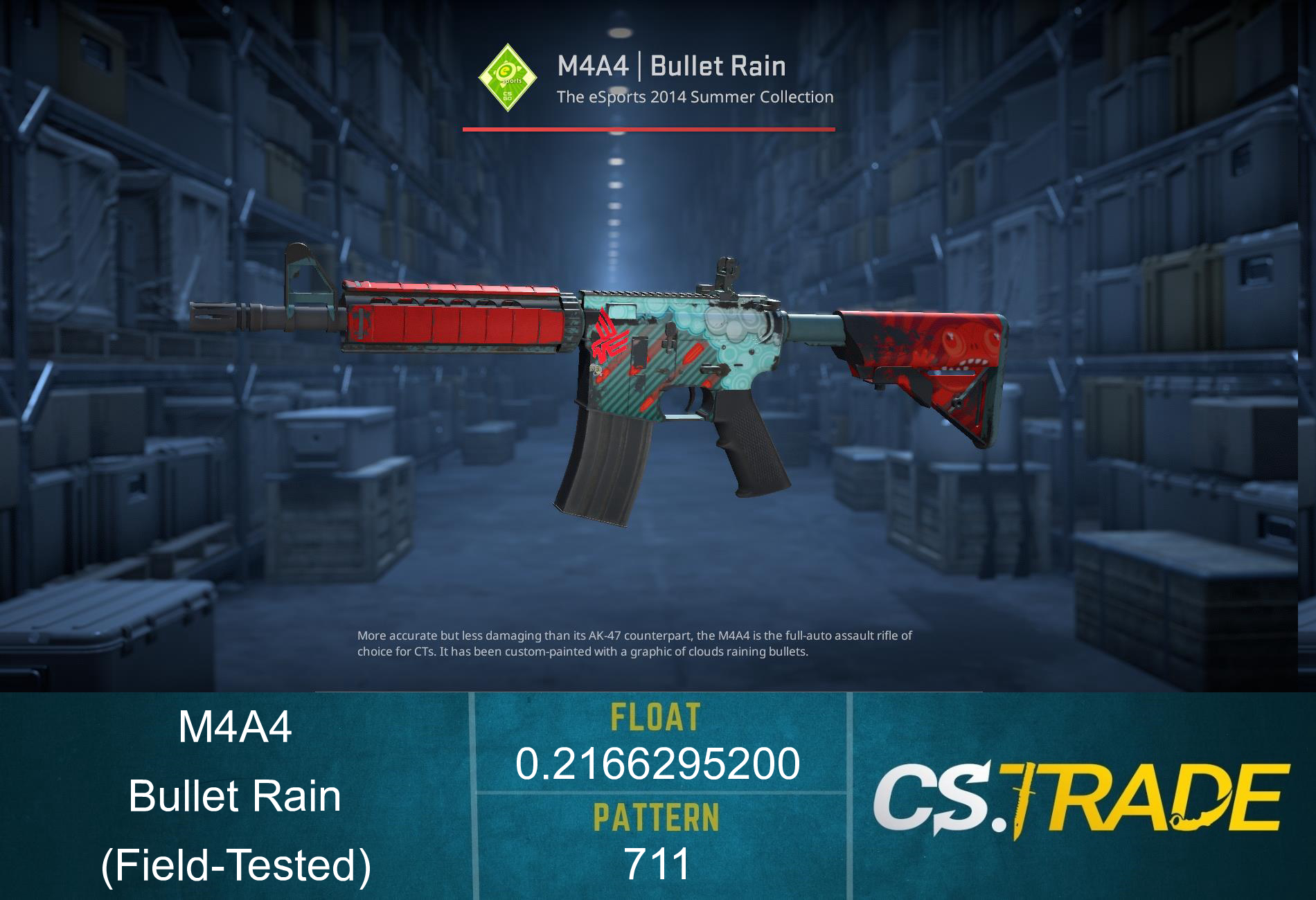 StatTrak™ M4A4 | Bullet Rain (Field-Tested) Screenshot