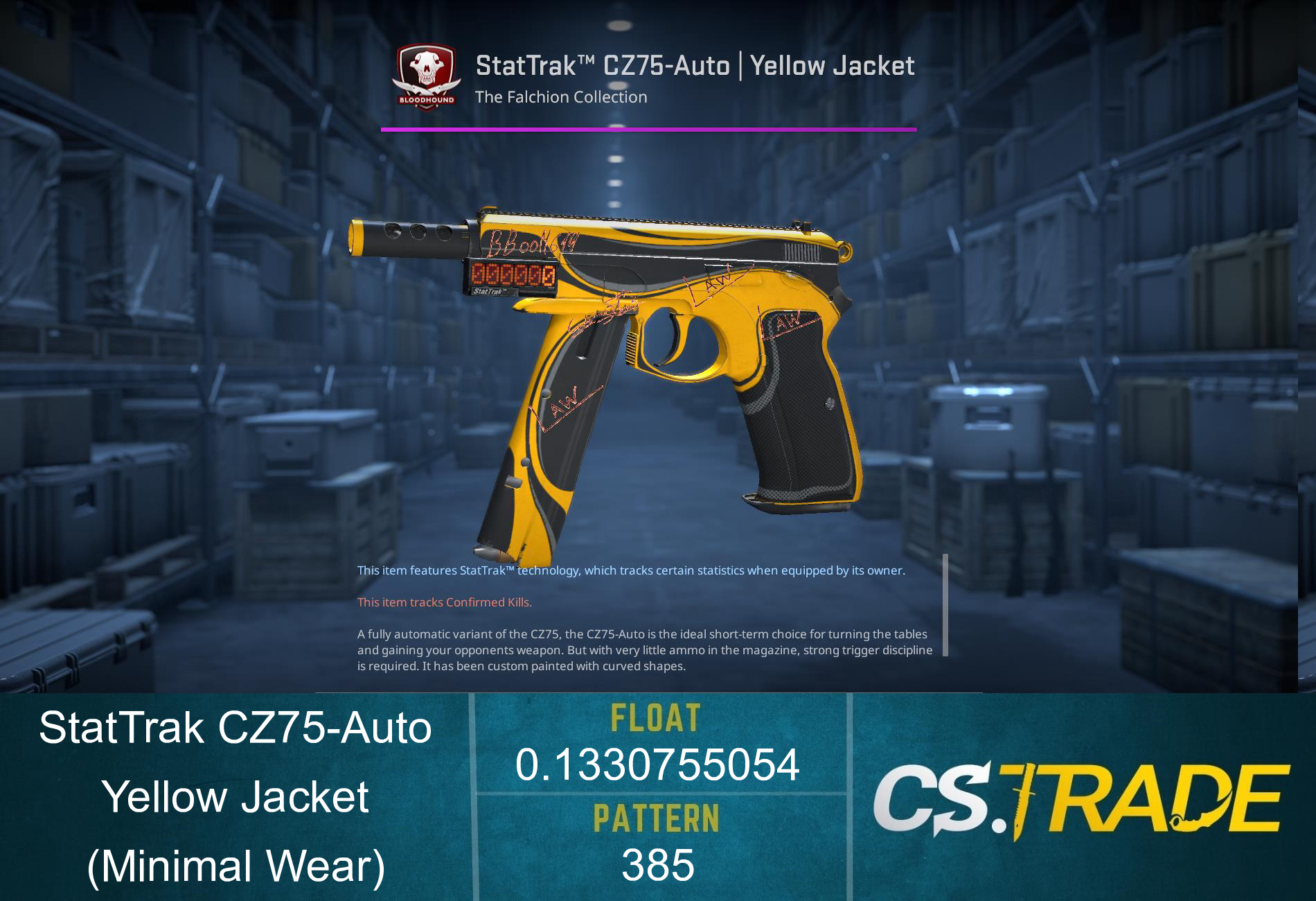 CZ75-Auto | Yellow Jacket (Minimal Wear) Screenshot