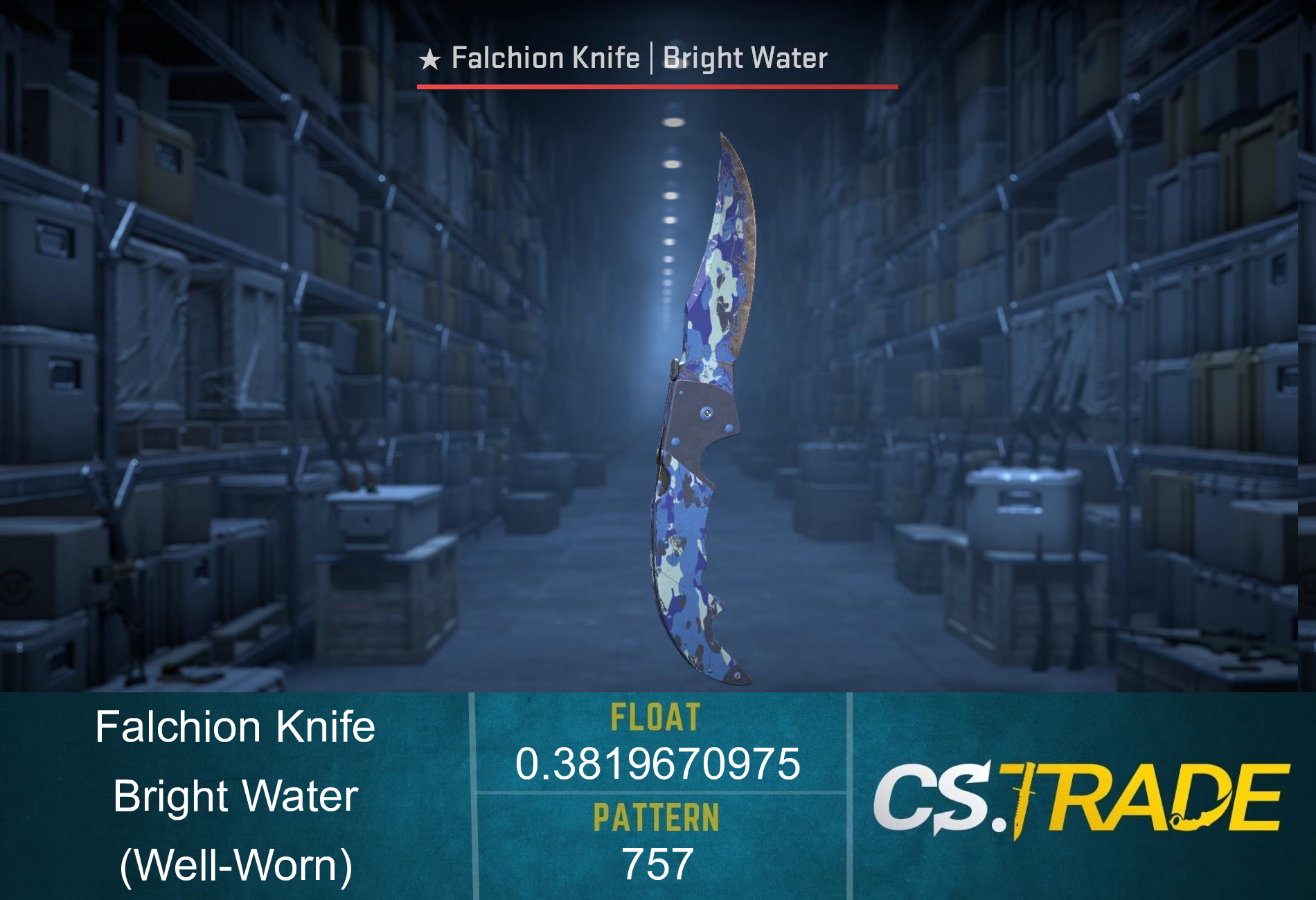 ★ Falchion Knife | Bright Water (Well-Worn) Screenshot