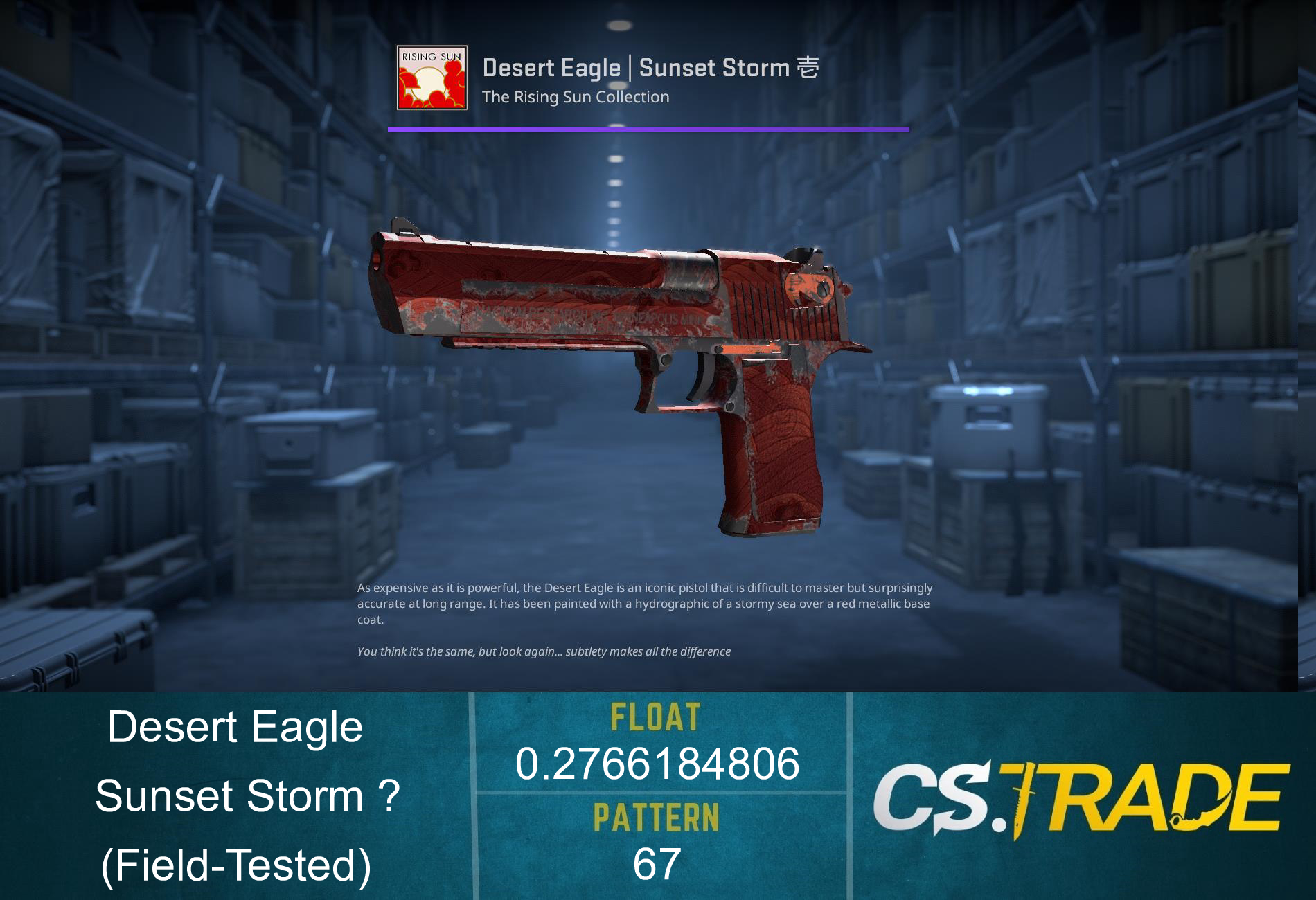 Desert Eagle | Sunset Storm 壱 (Factory New) Screenshot