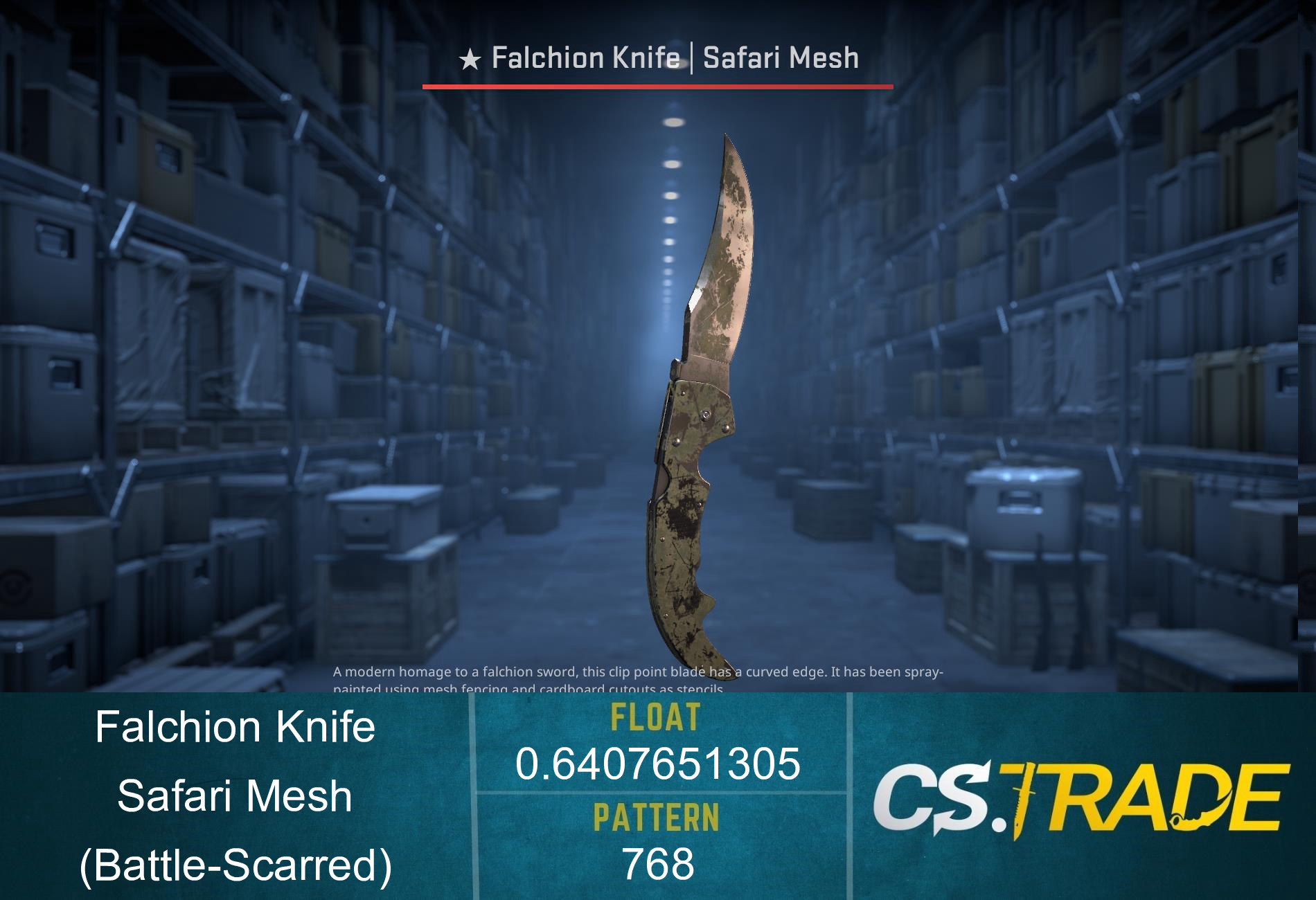 ★ Falchion Knife | Safari Mesh (Battle-Scarred) Screenshot