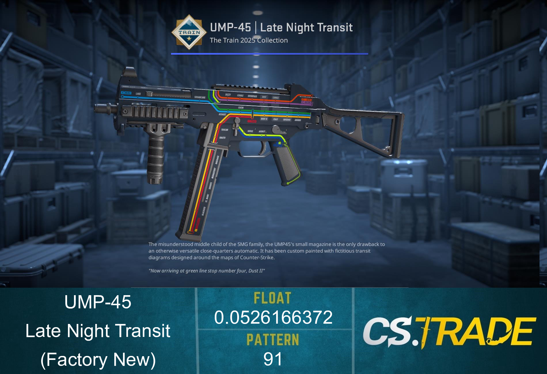 UMP-45 | Late Night Transit (Factory New) Screenshot