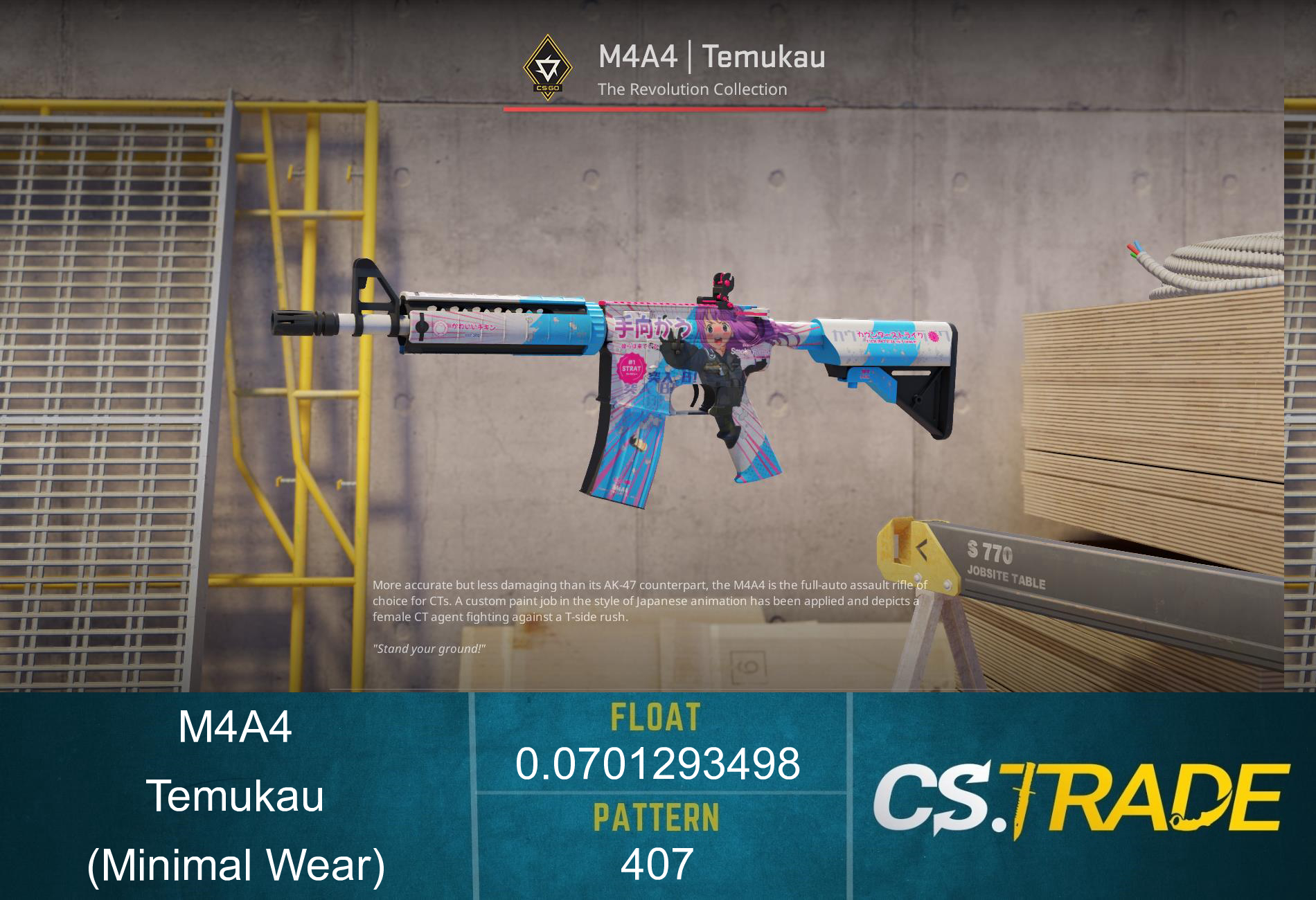 M4A4 | Temukau (Minimal Wear) Screenshot