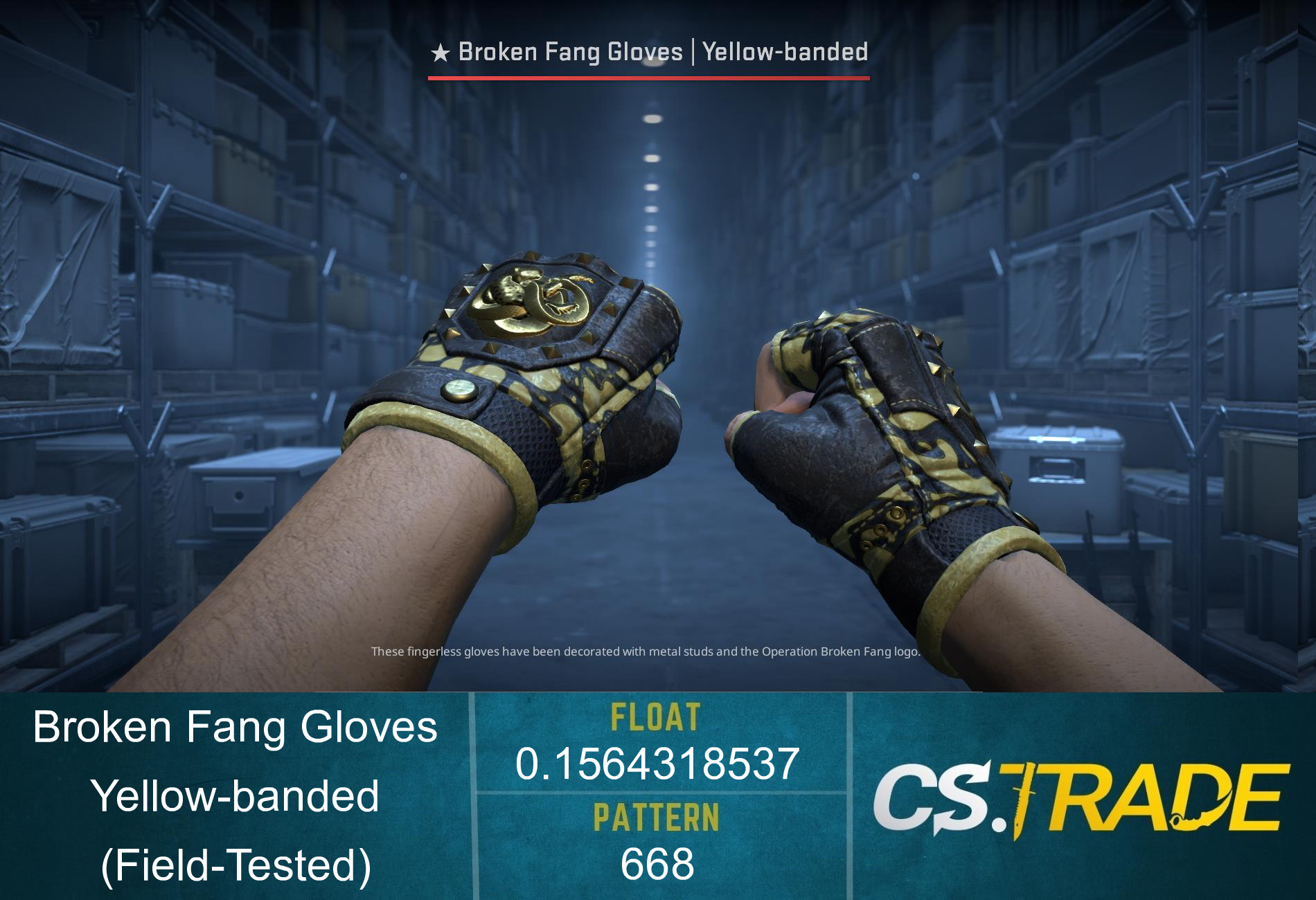 ★ Broken Fang Gloves | Yellow-banded (Factory New) Screenshot