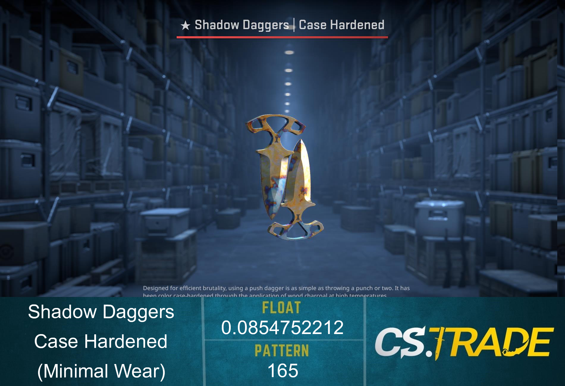 ★ Shadow Daggers | Case Hardened (Minimal Wear) Screenshot
