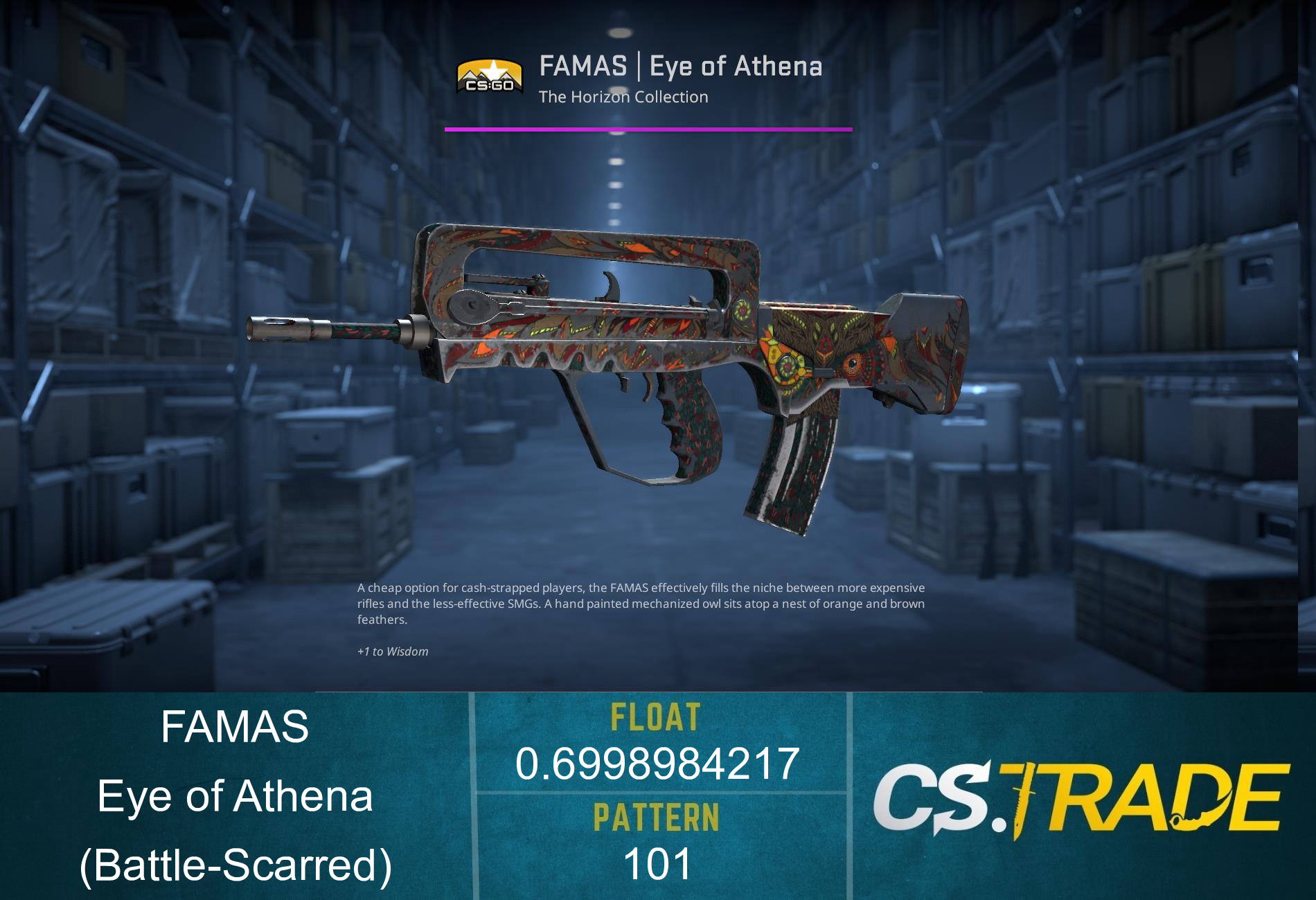 FAMAS | Eye of Athena (Battle-Scarred)