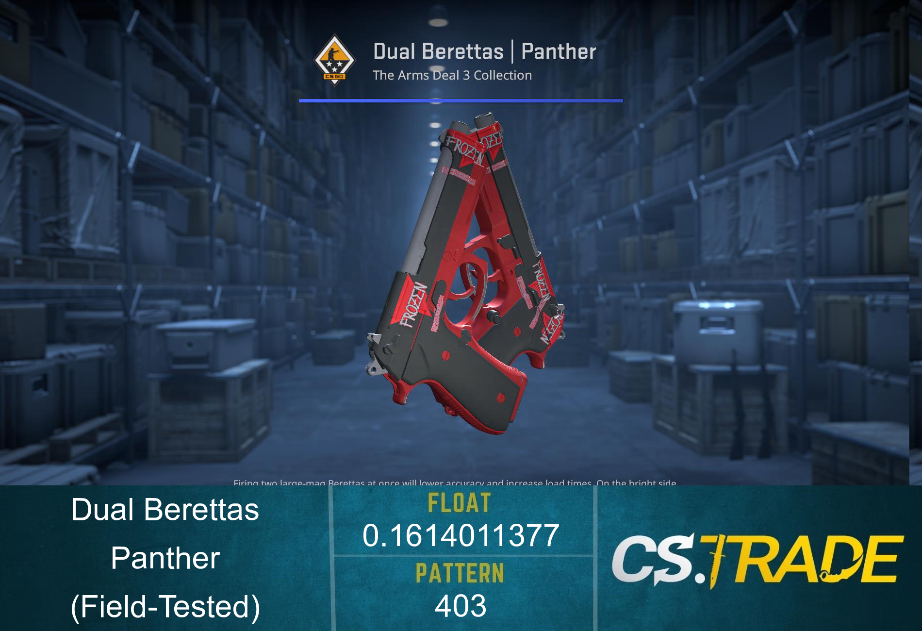 Dual Berettas | Panther (Field-Tested) Screenshot