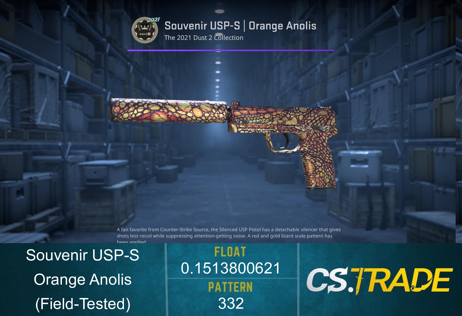 USP-S | Orange Anolis (Field-Tested) Screenshot