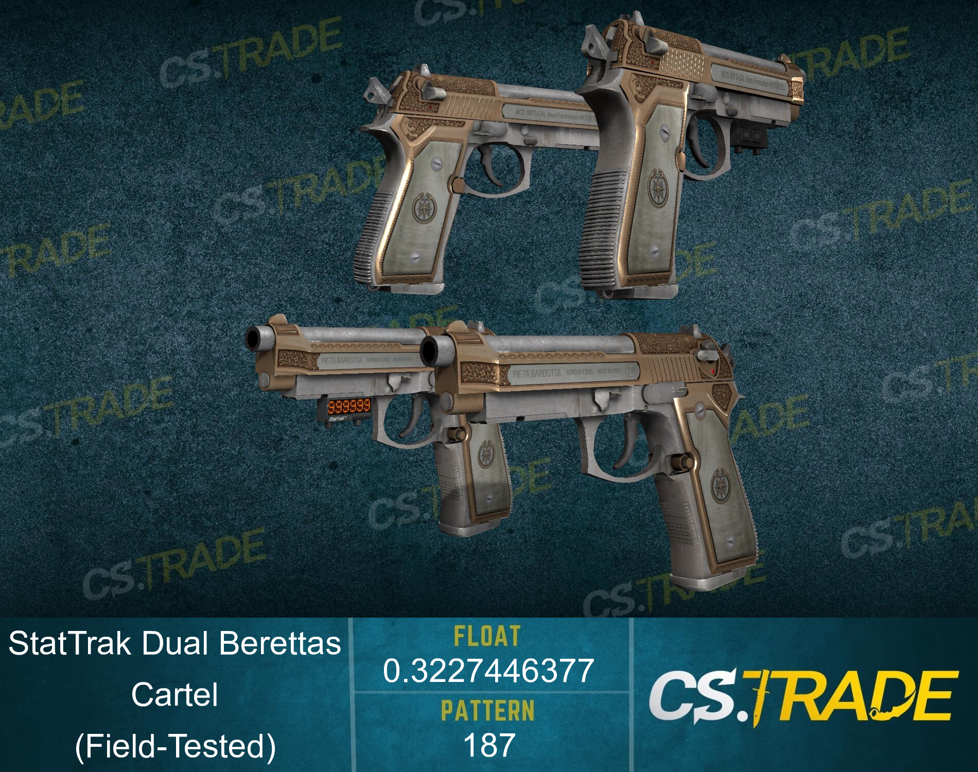 Dual Berettas | Cartel (Field-Tested) Screenshot