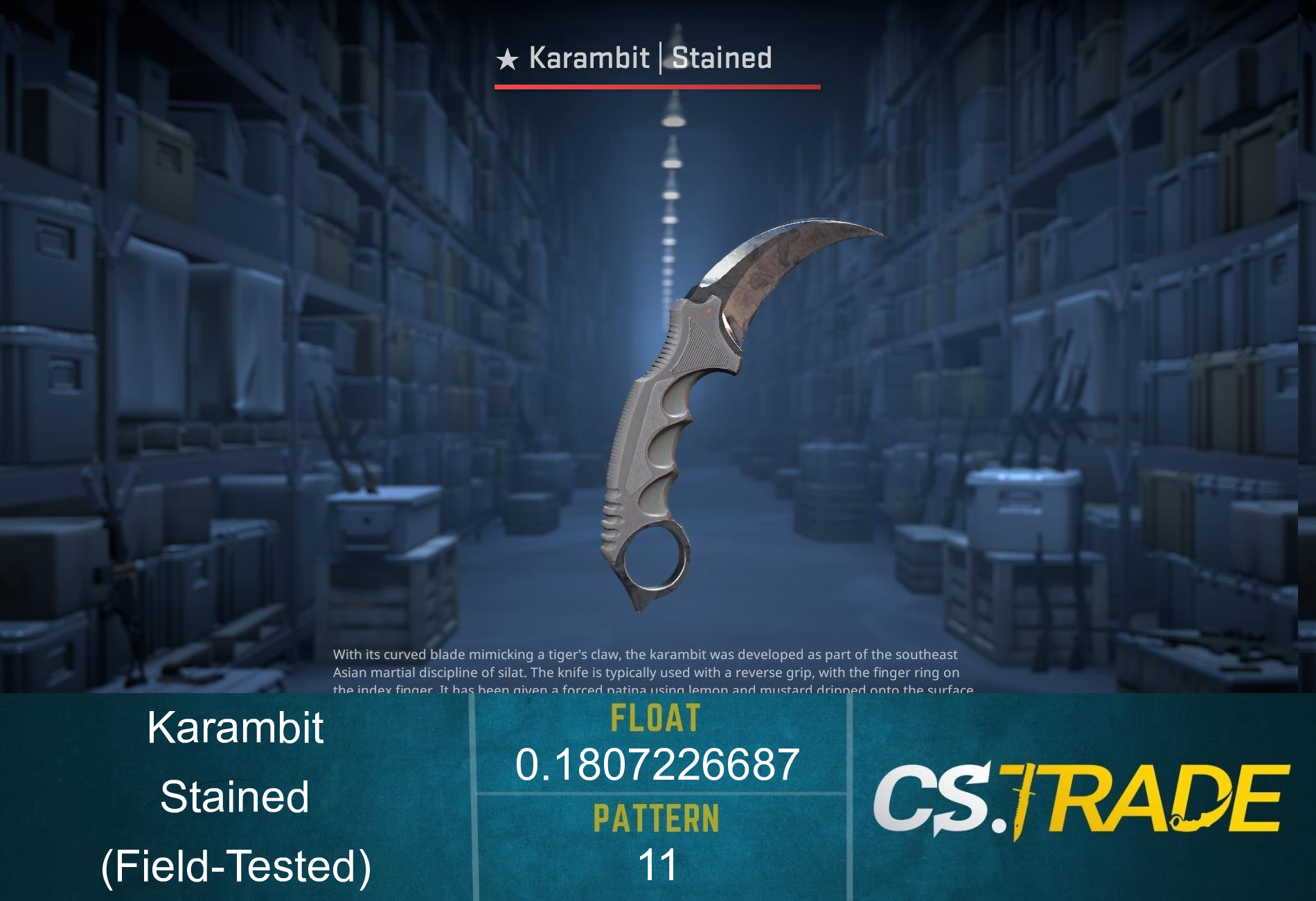 ★ StatTrak™ Karambit | Stained (Field-Tested) Screenshot