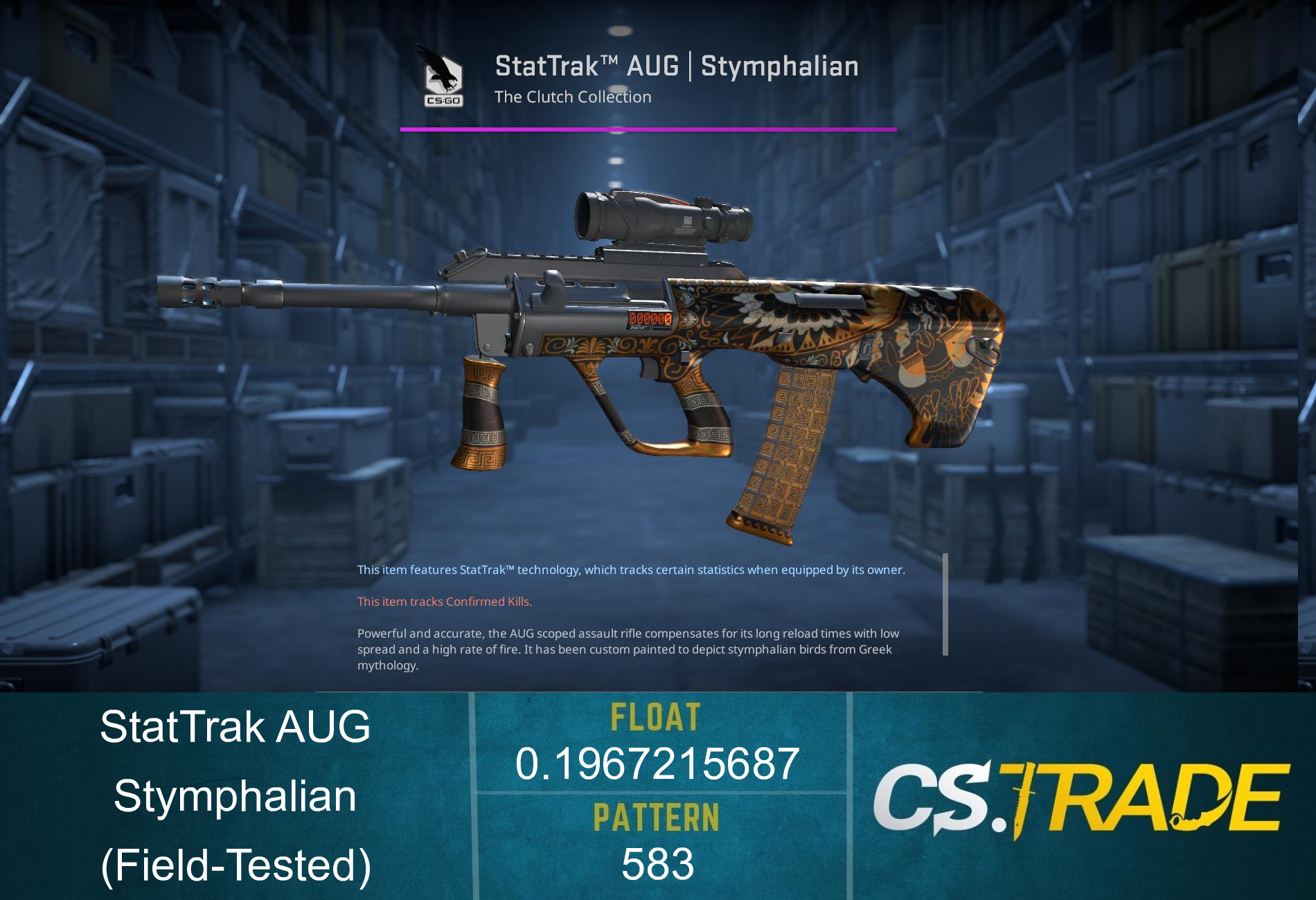 StatTrak™ AUG | Stymphalian (Field-Tested)