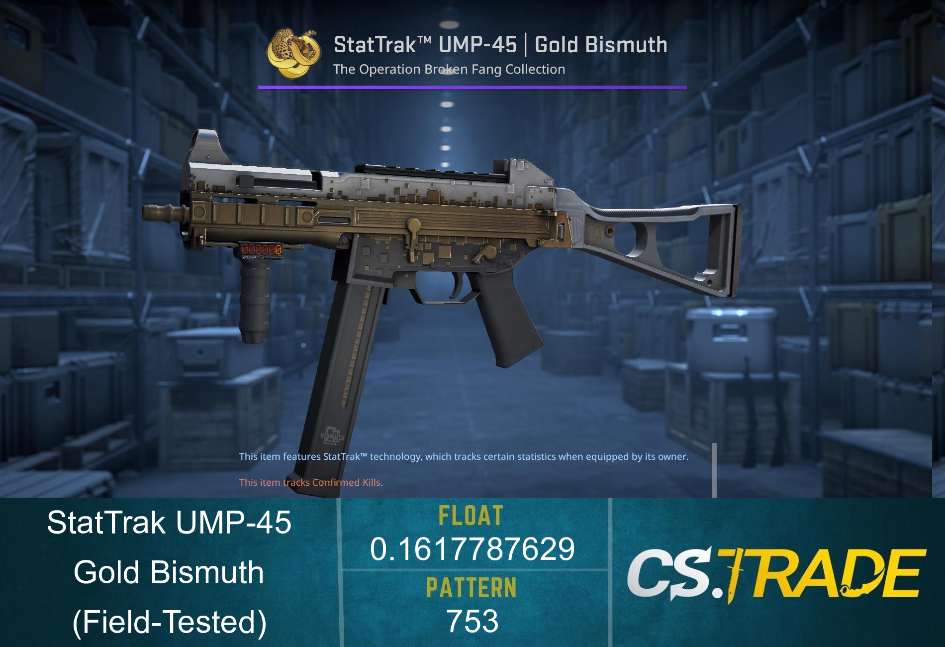 UMP-45 | Gold Bismuth (Field-Tested) Screenshot