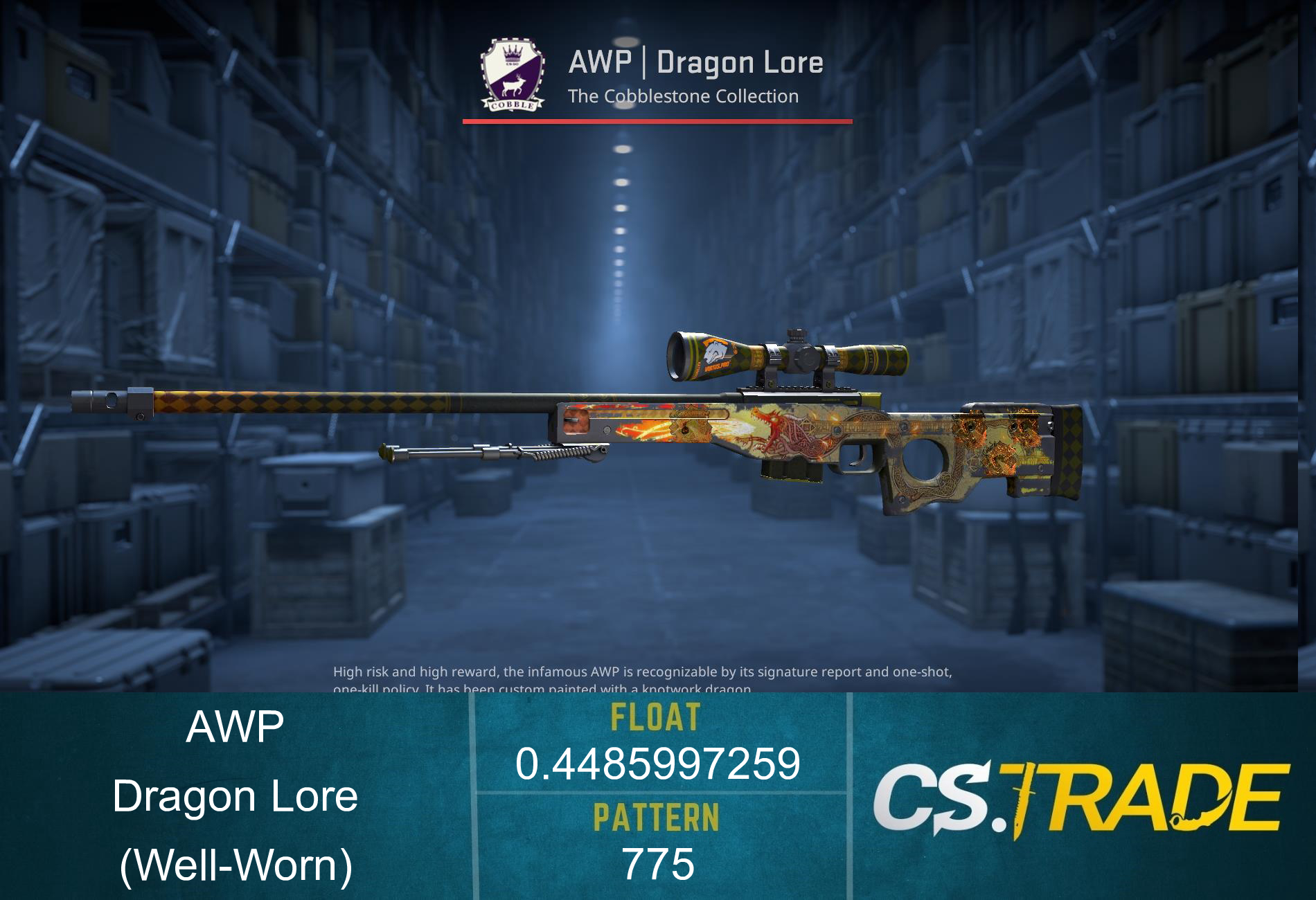 AWP | Dragon Lore (Well-Worn) Screenshot