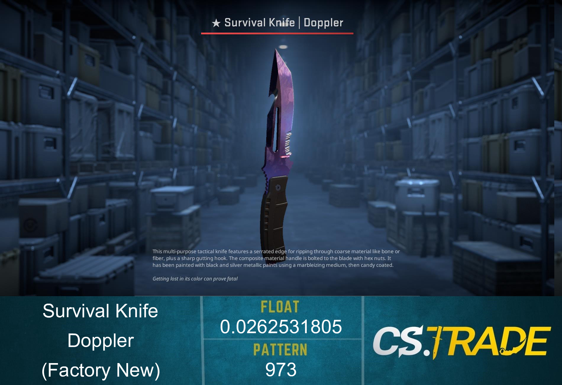★ Survival Knife | Doppler Black Pearl (Factory New) Screenshot