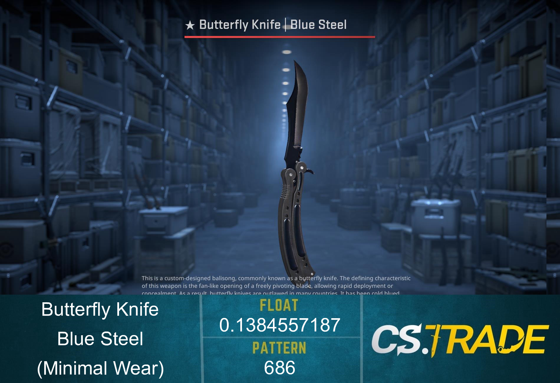 ★ Butterfly Knife | Blue Steel (Minimal Wear) Screenshot