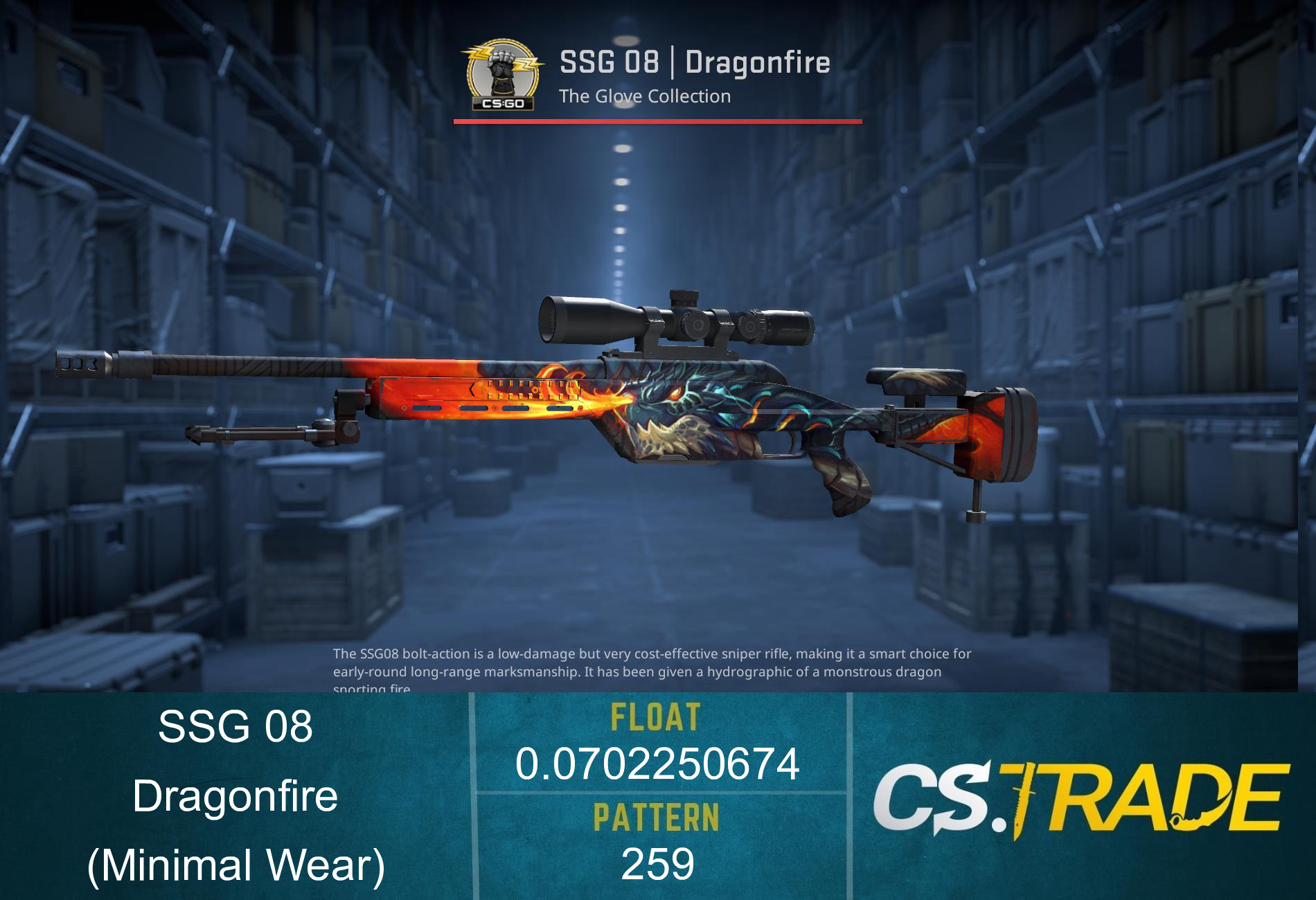 SSG 08 | Dragonfire (Minimal Wear) Screenshot