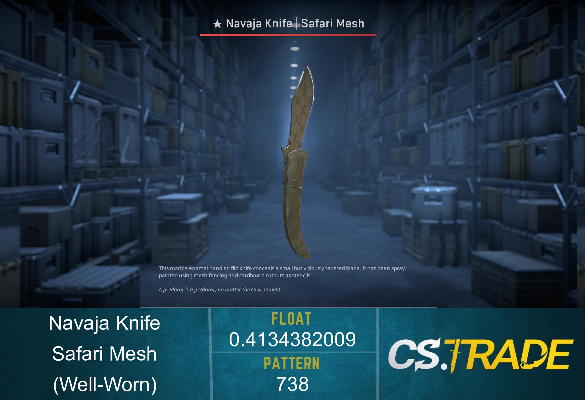 ★ StatTrak™ Navaja Knife | Safari Mesh (Well-Worn) Screenshot