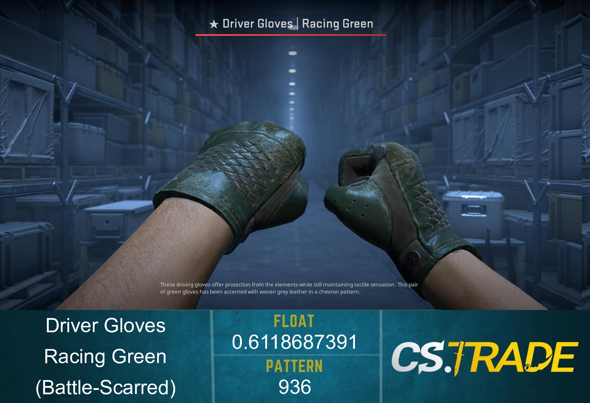 ★ Driver Gloves | Racing Green (Battle-Scarred) Screenshot