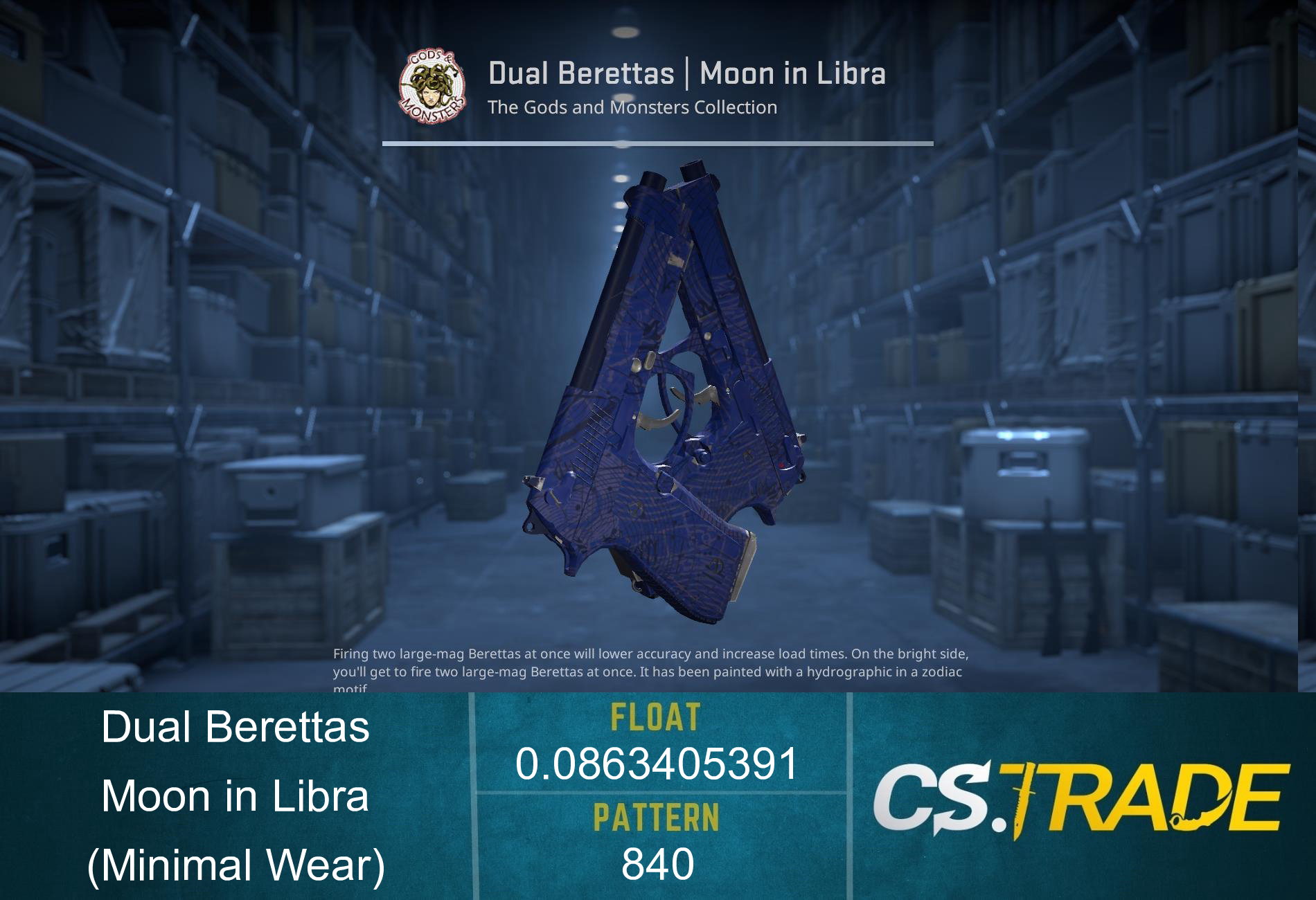 Dual Berettas | Moon in Libra (Minimal Wear) Screenshot