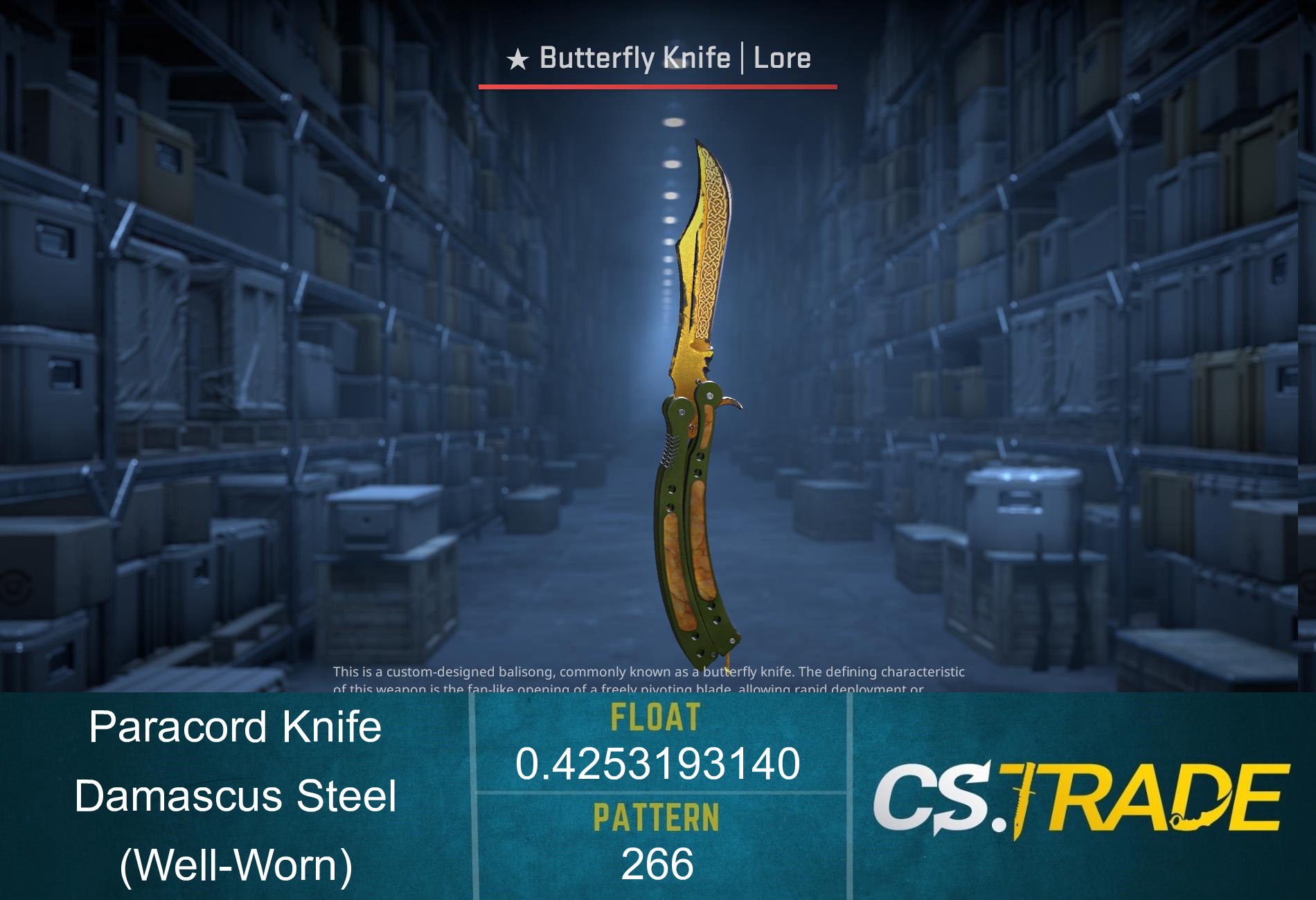 ★ StatTrak™ Paracord Knife | Damascus Steel (Well-Worn) Screenshot