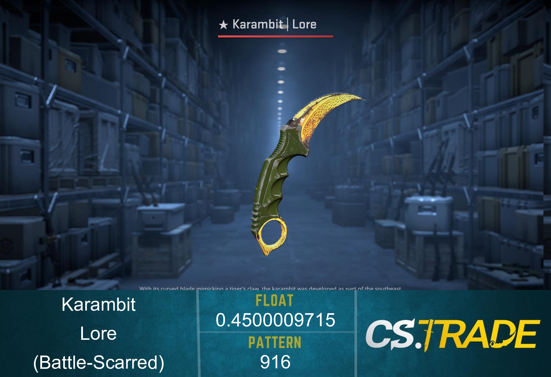 ★ Karambit | Lore (Battle-Scarred) Screenshot
