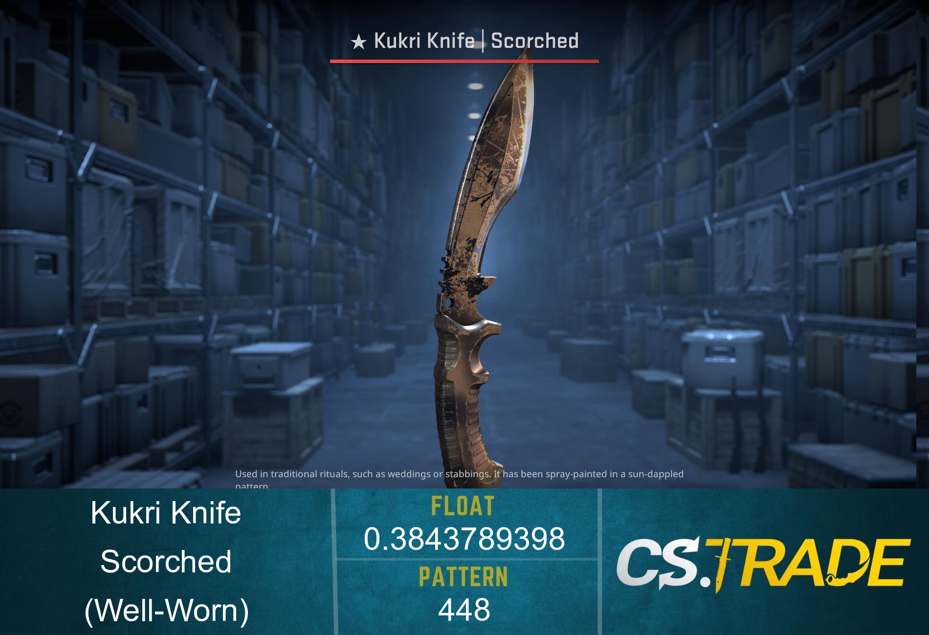 ★ StatTrak™ Kukri Knife | Scorched (Well-Worn) Screenshot