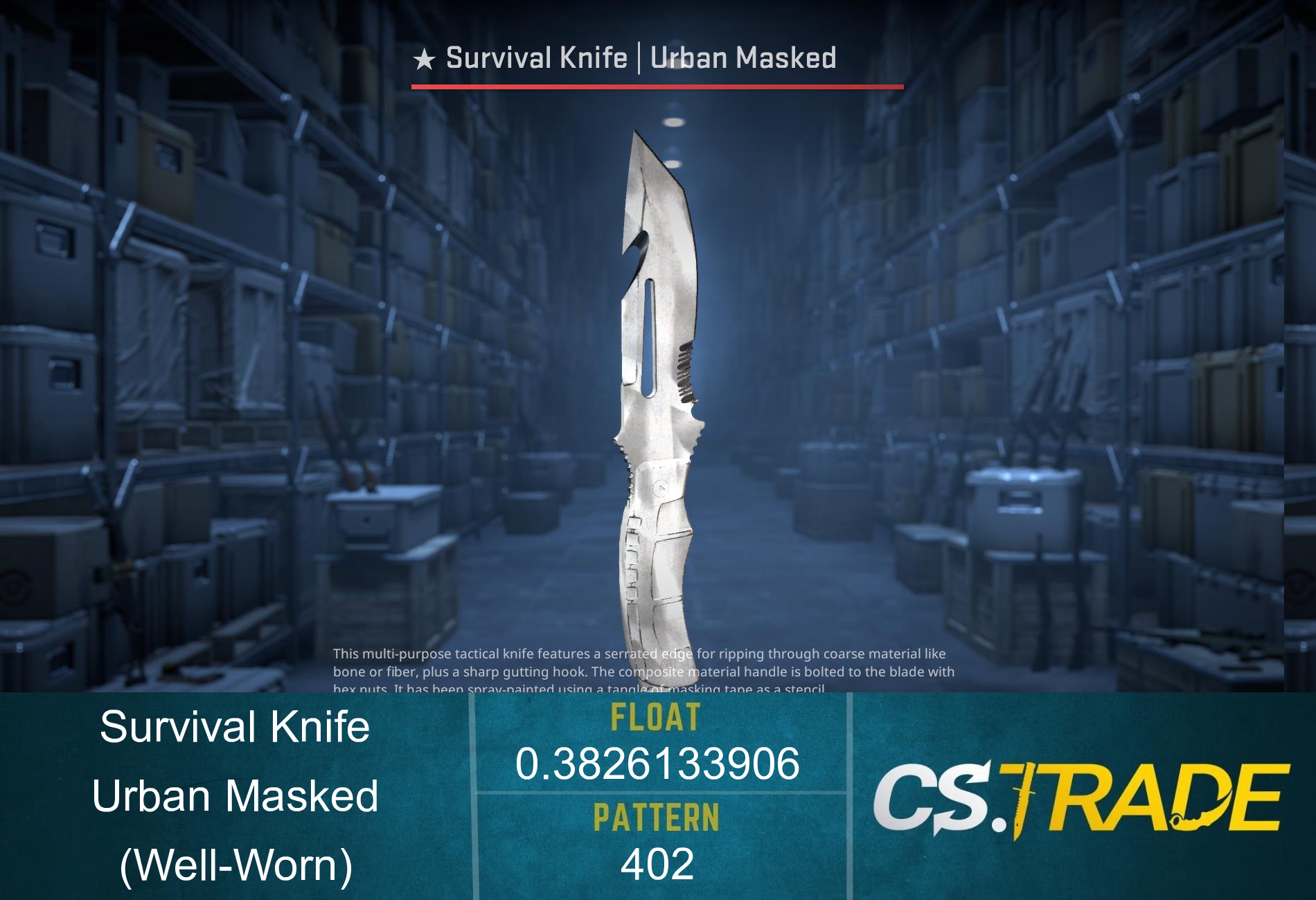 ★ StatTrak™ Survival Knife | Urban Masked (Well-Worn) Screenshot