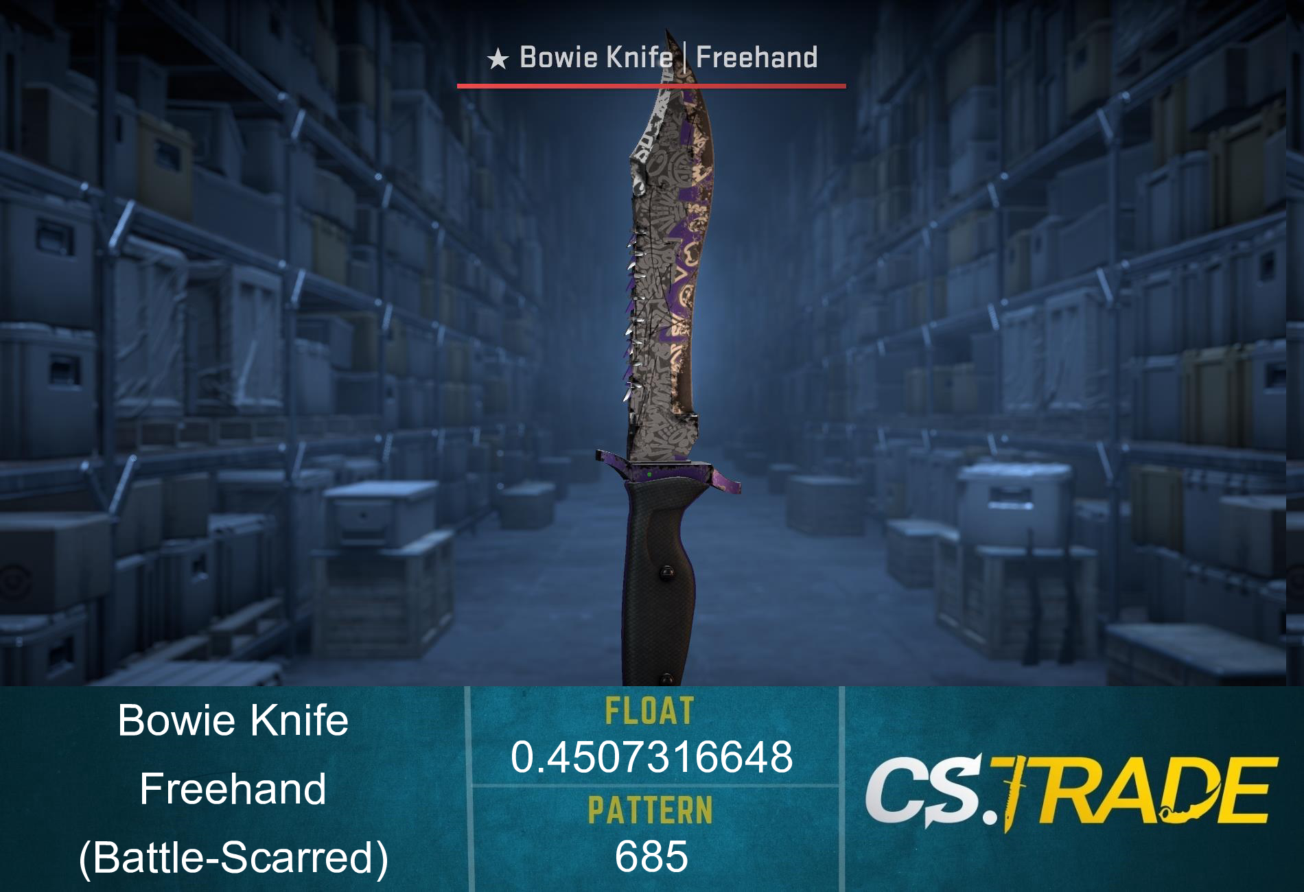 ★ Bowie Knife | Freehand (Battle-Scarred) Screenshot