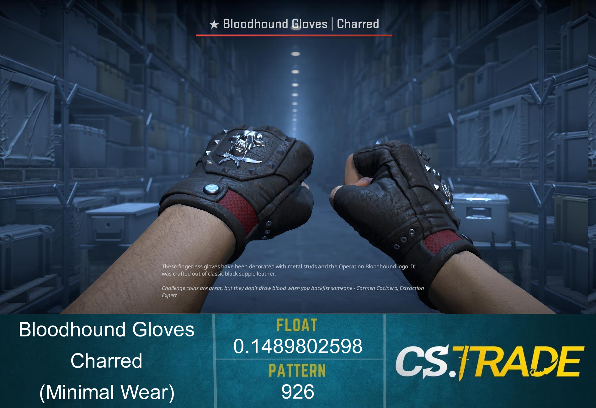 ★ Bloodhound Gloves | Charred (Factory New) Screenshot