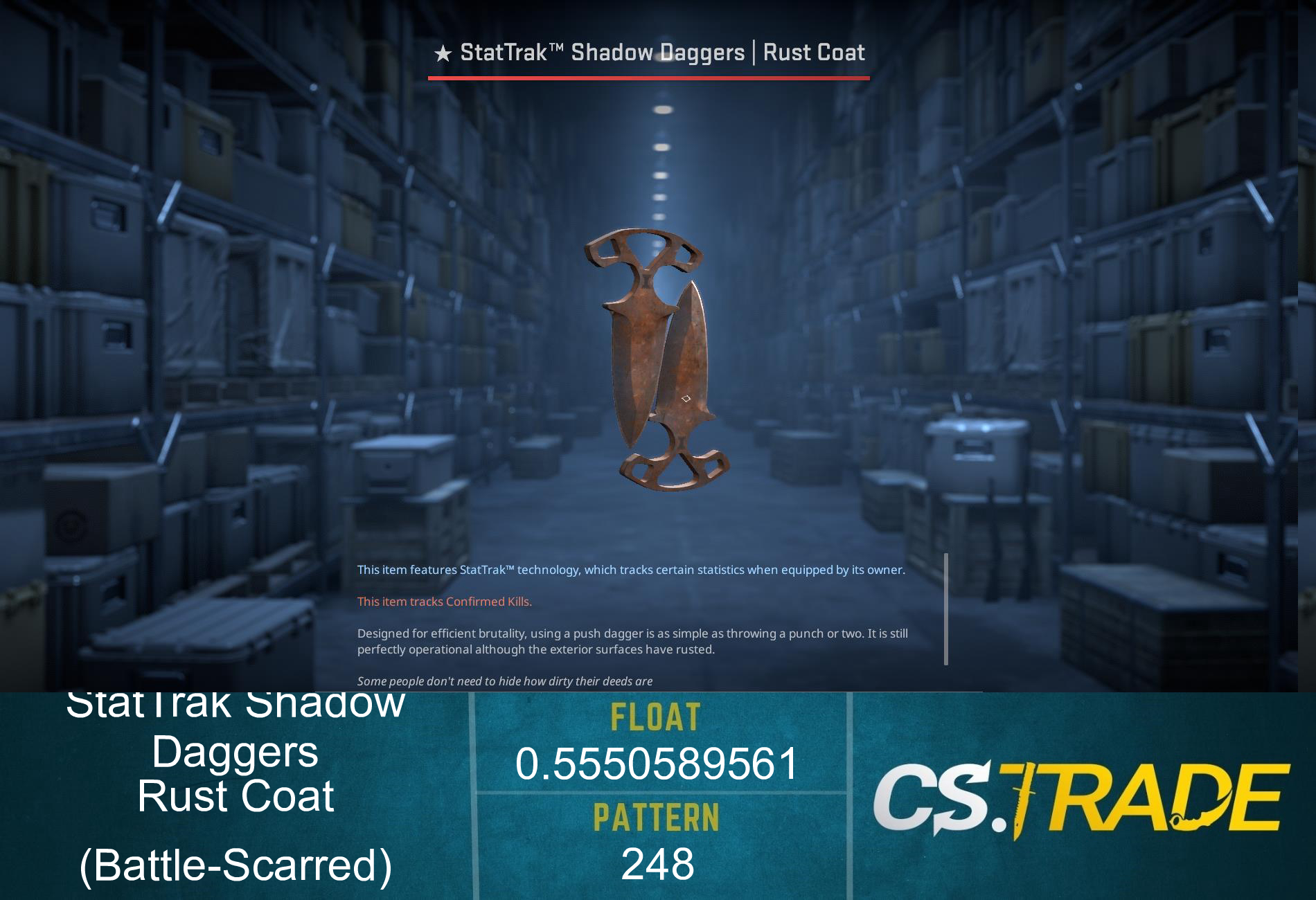 ★ StatTrak™ Shadow Daggers | Rust Coat (Battle-Scarred)