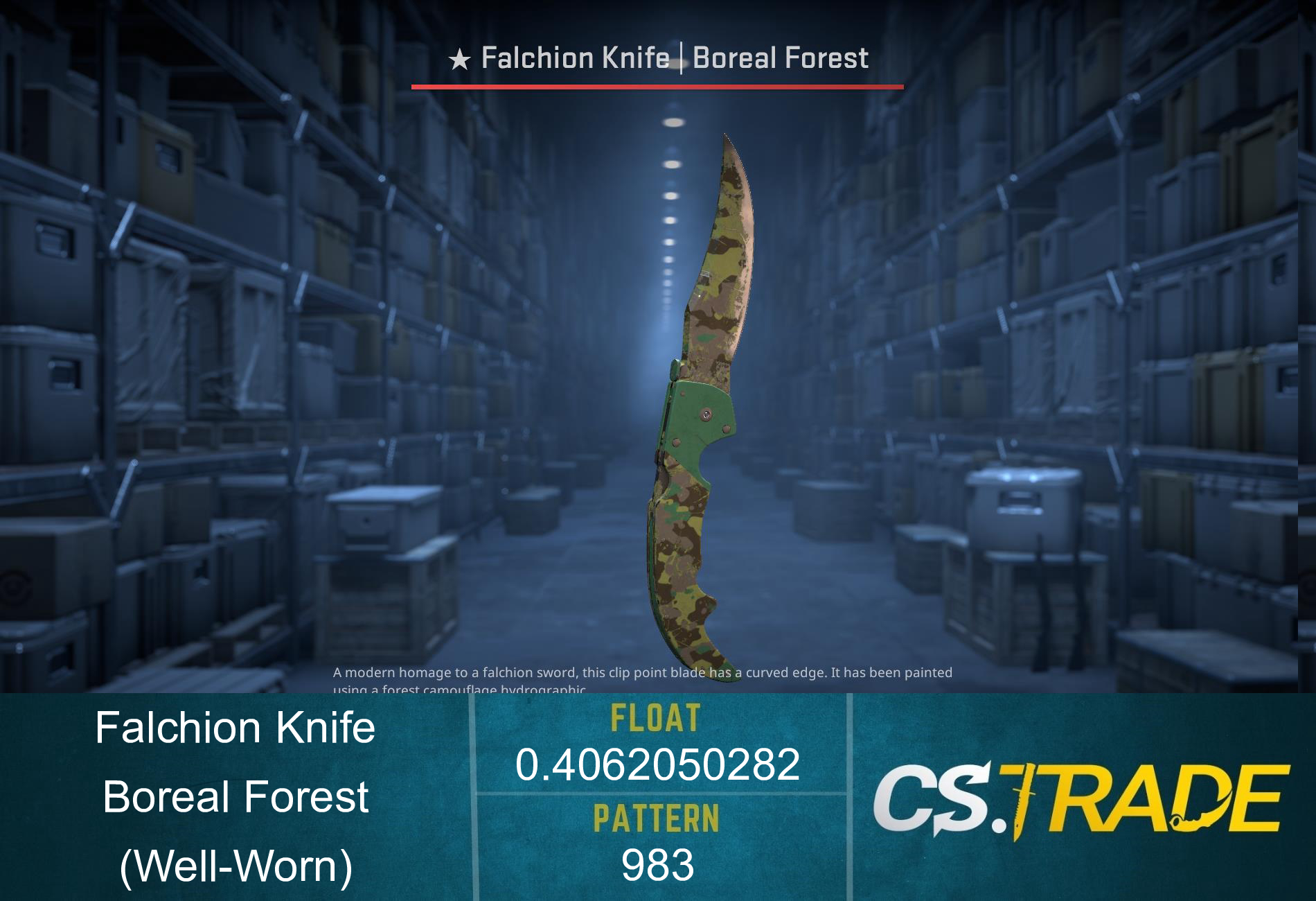 ★ Falchion Knife | Boreal Forest (Well-Worn) Screenshot
