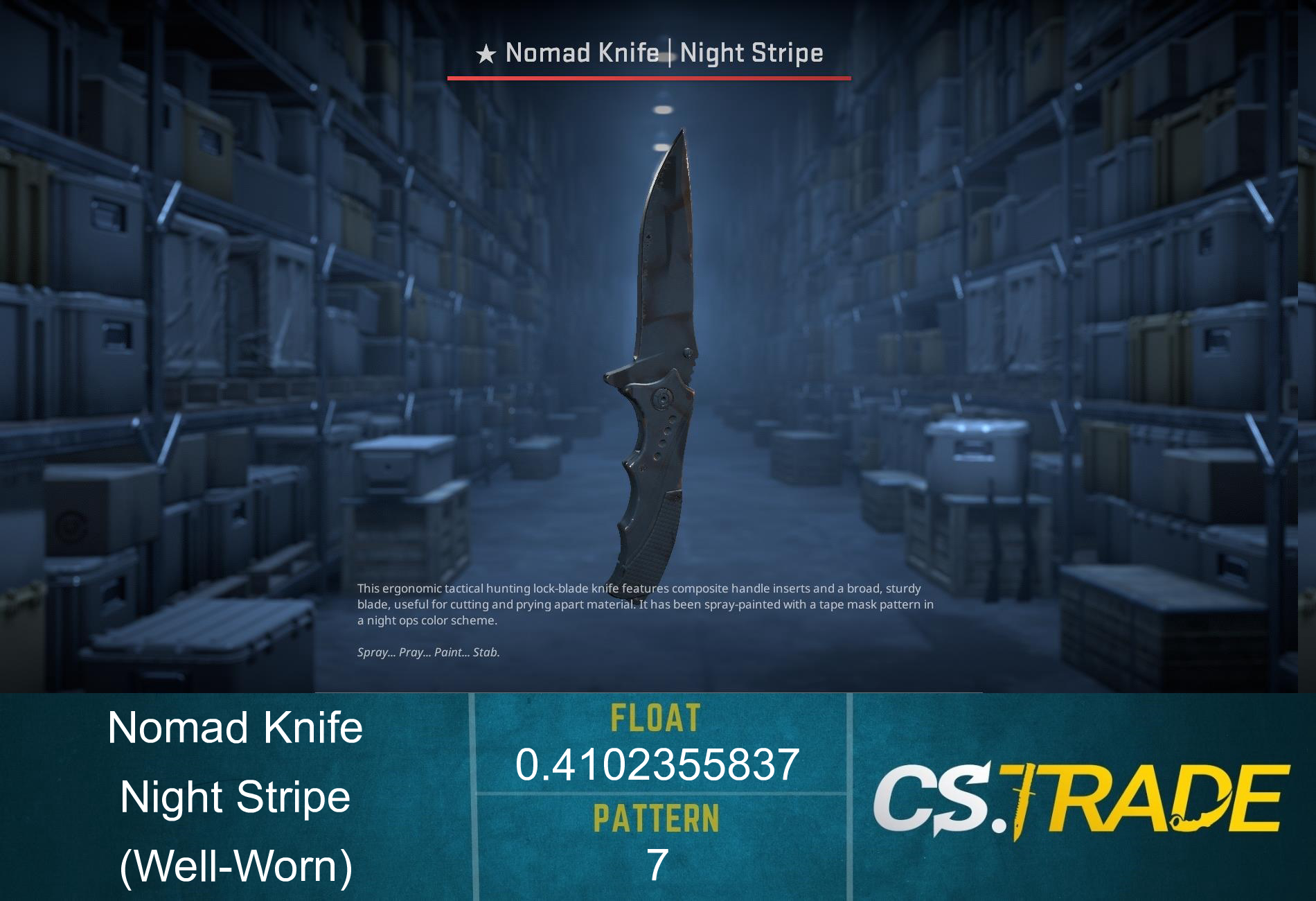 ★ Nomad Knife | Night Stripe (Well-Worn) Screenshot